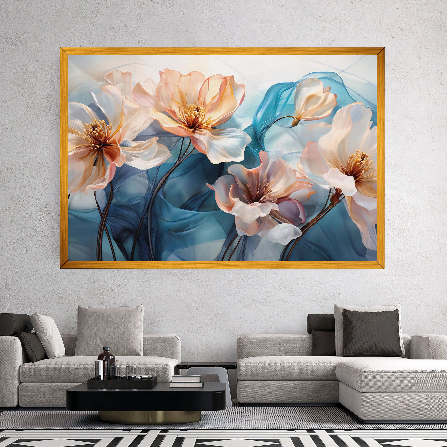 Pink Flowers Floating mockup 2