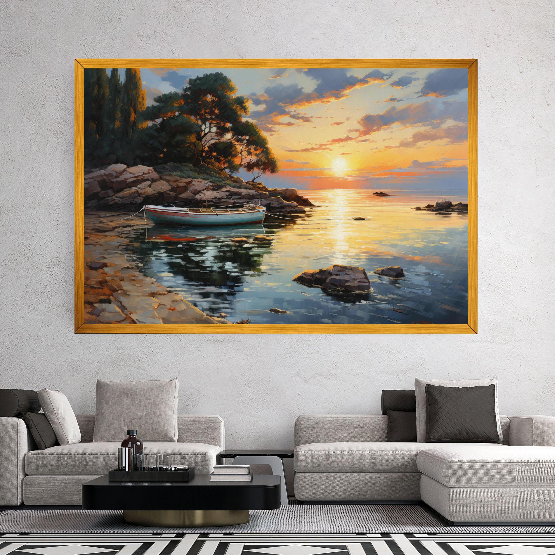 Картина на платно Sunset Sea Art mockup 2