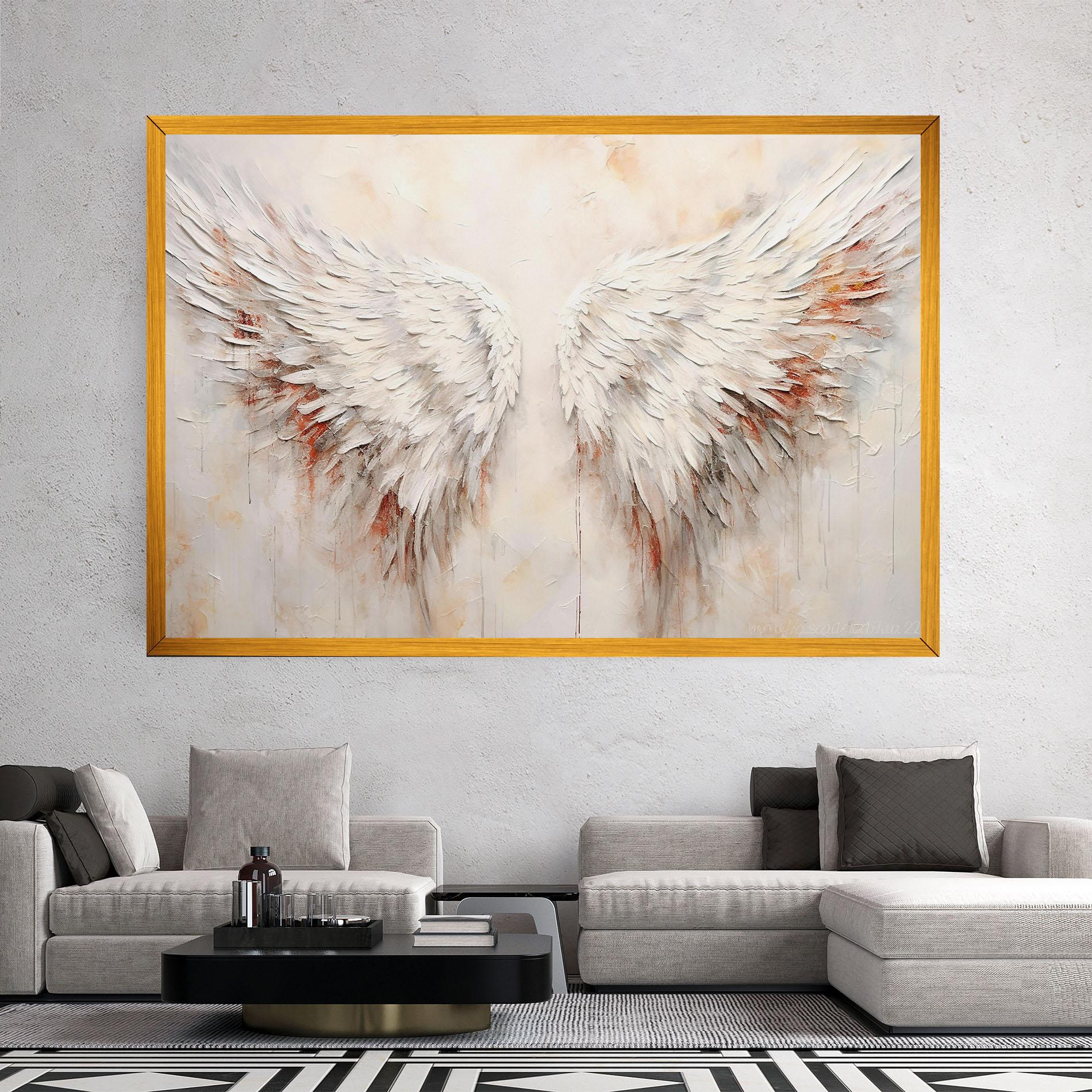 Картина на платно White Bloody Wings mockup 2