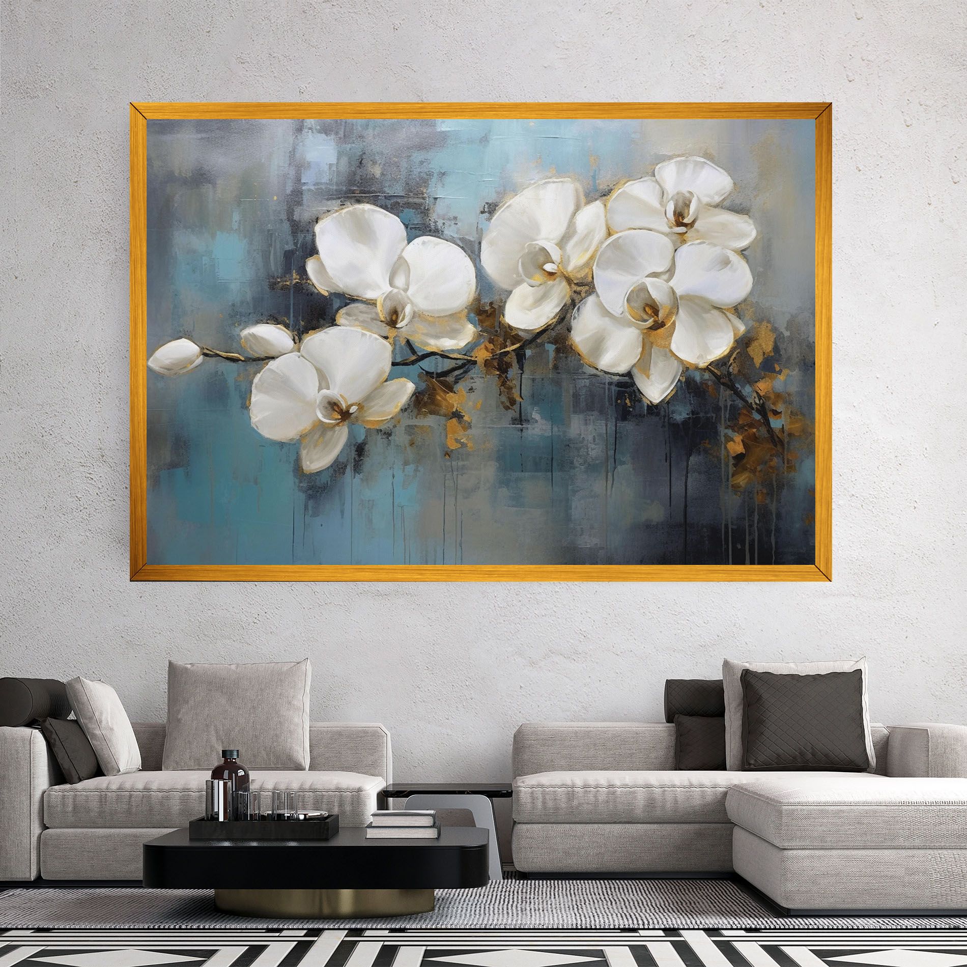White Orchids Painting mockup 2