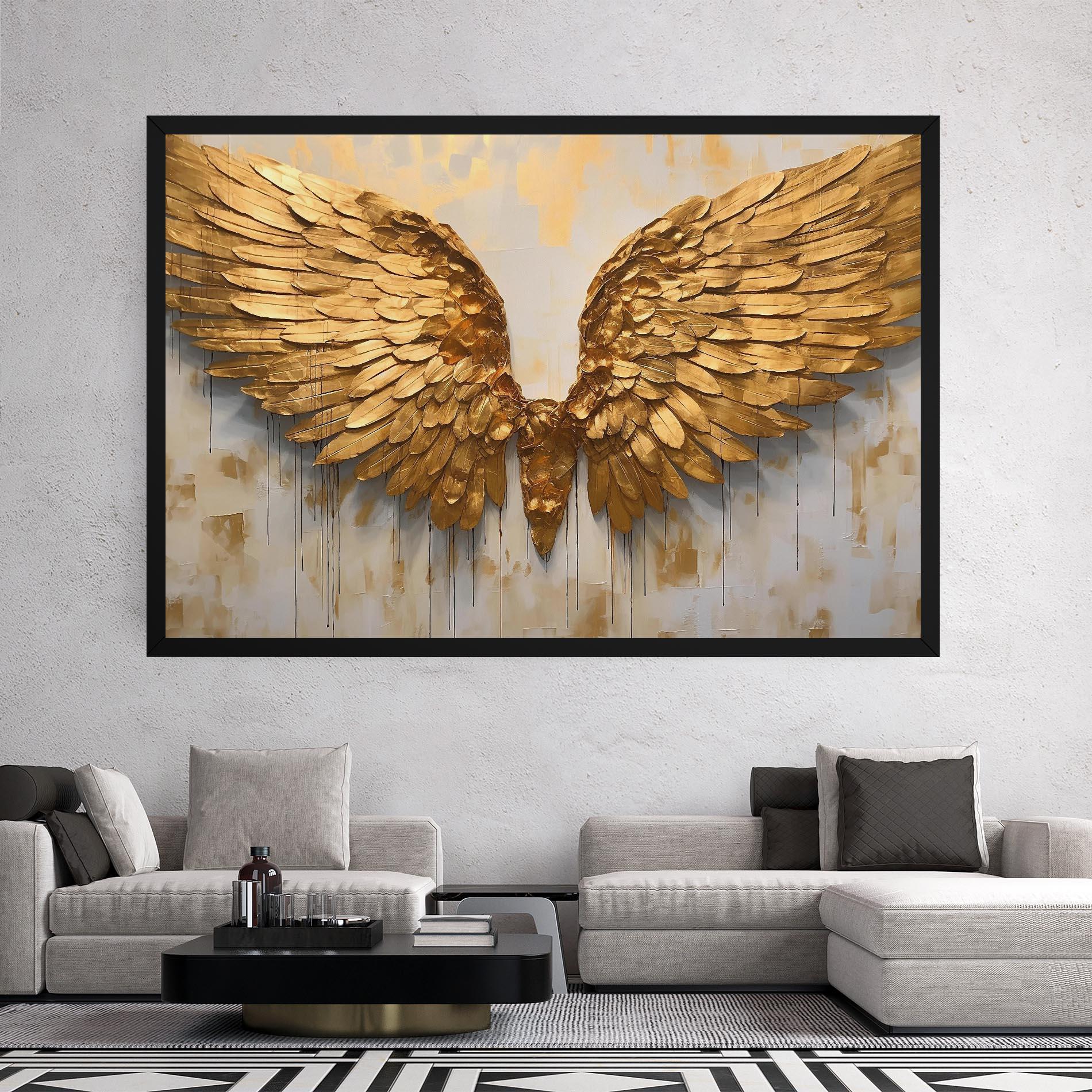 Картина на платно Golden Wings Art mockup 2