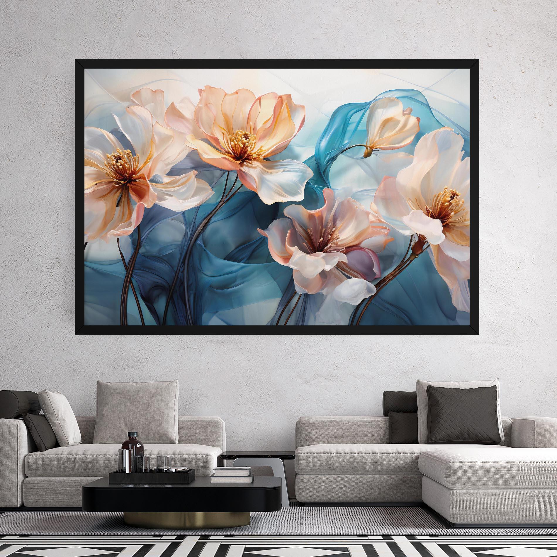 Картина на платно Pink Flowers Floating mockup 2