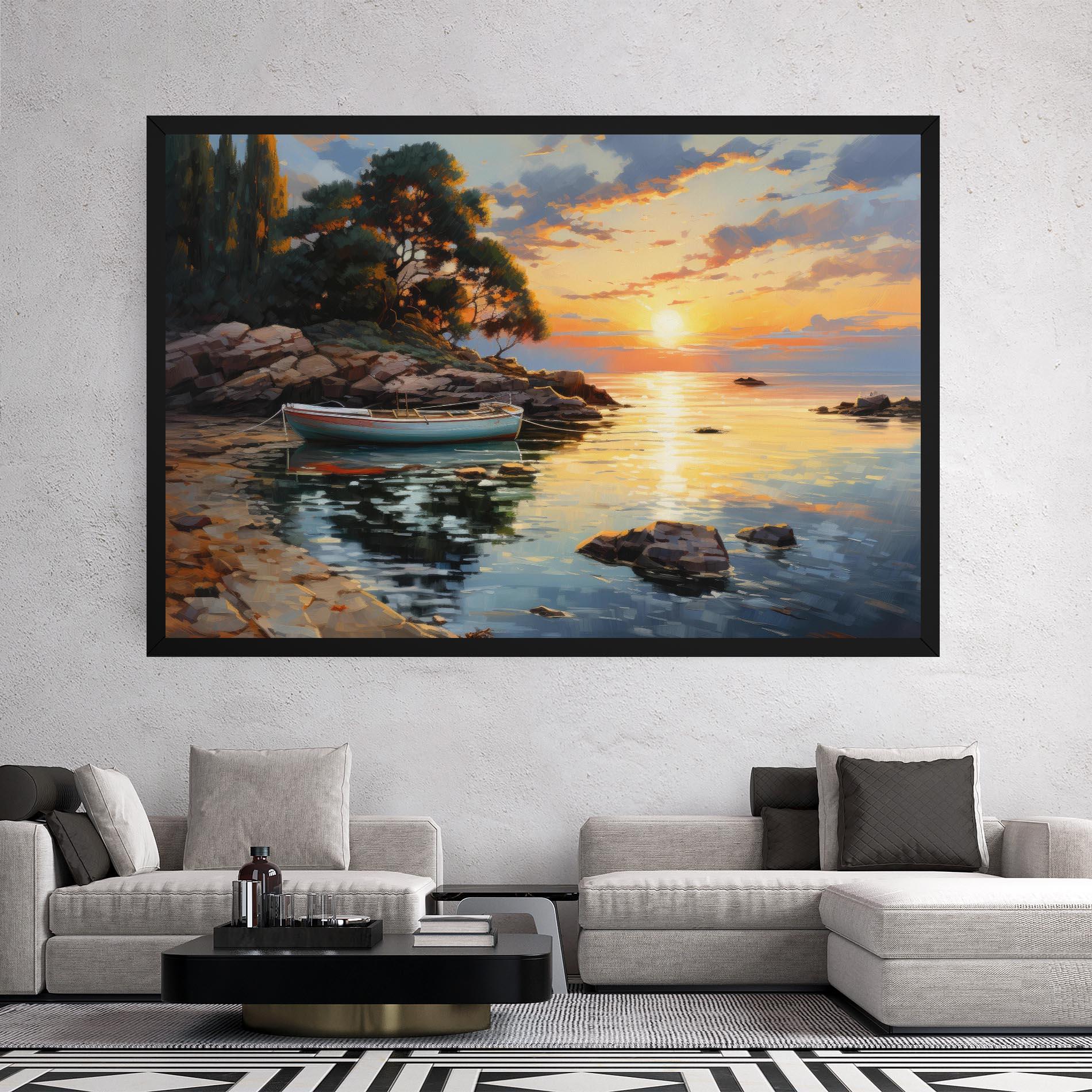 Картина на платно Sunset Sea Art mockup 2