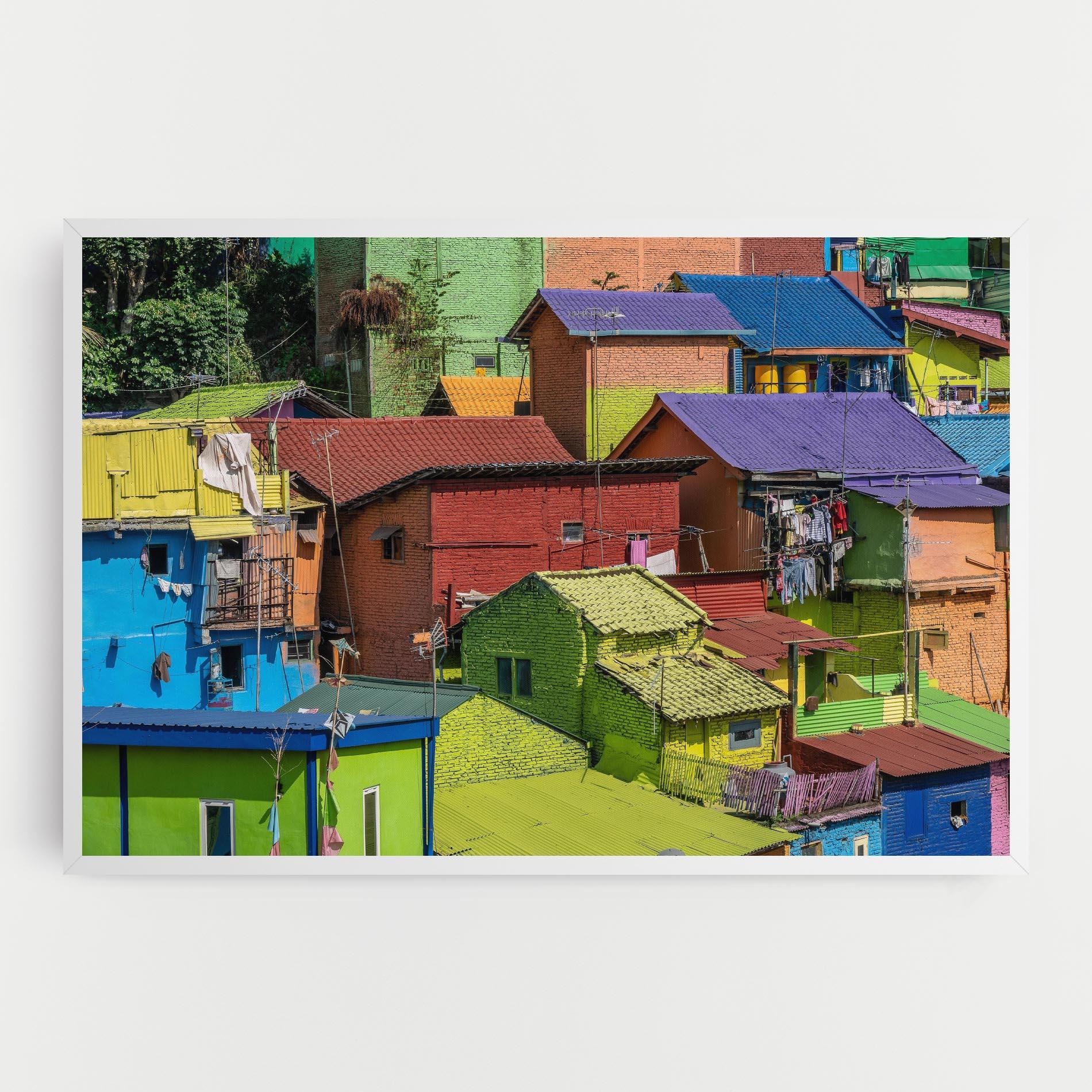 Картина на платно Colorful Small Houses mockup 0