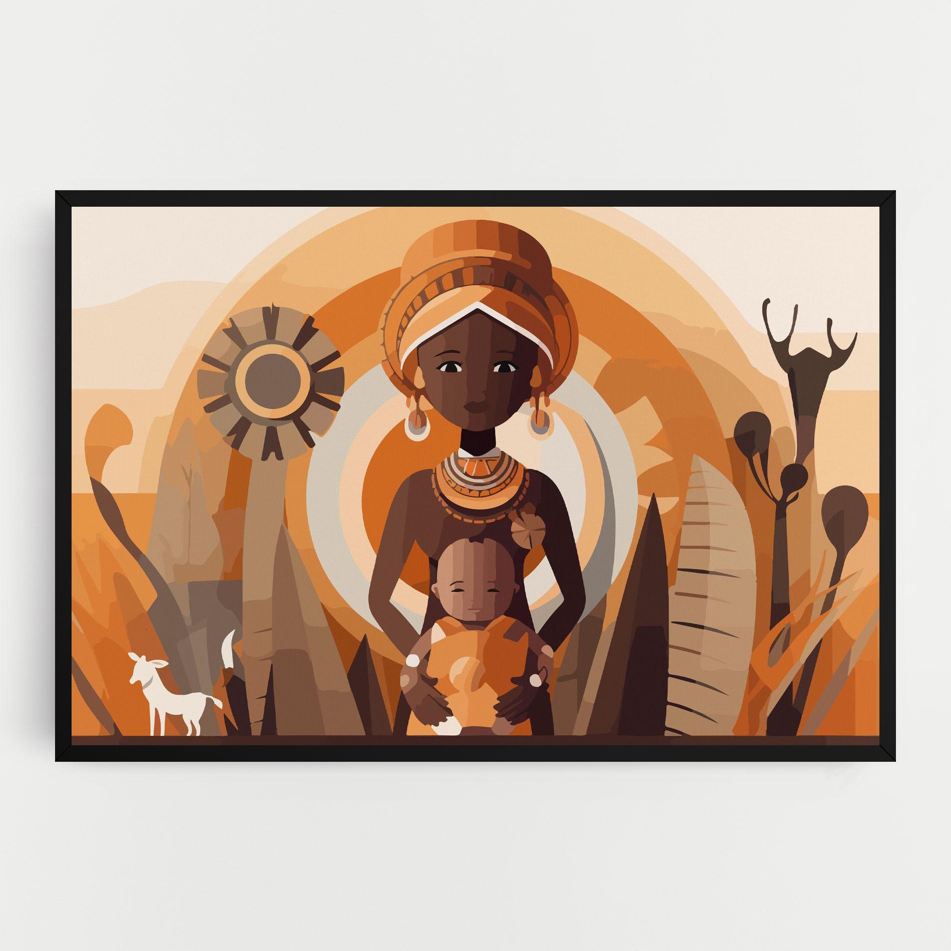 Картина на платно African Baby mockup 0