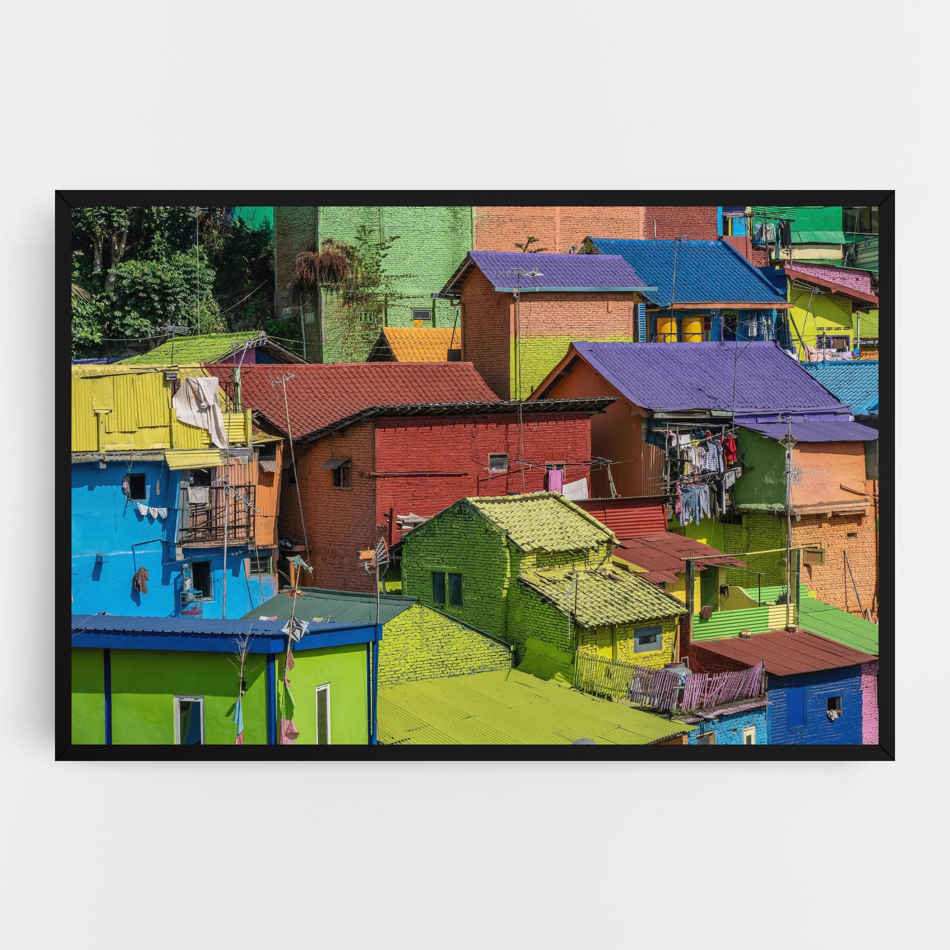 Картина на платно Colorful Small Houses mockup 0