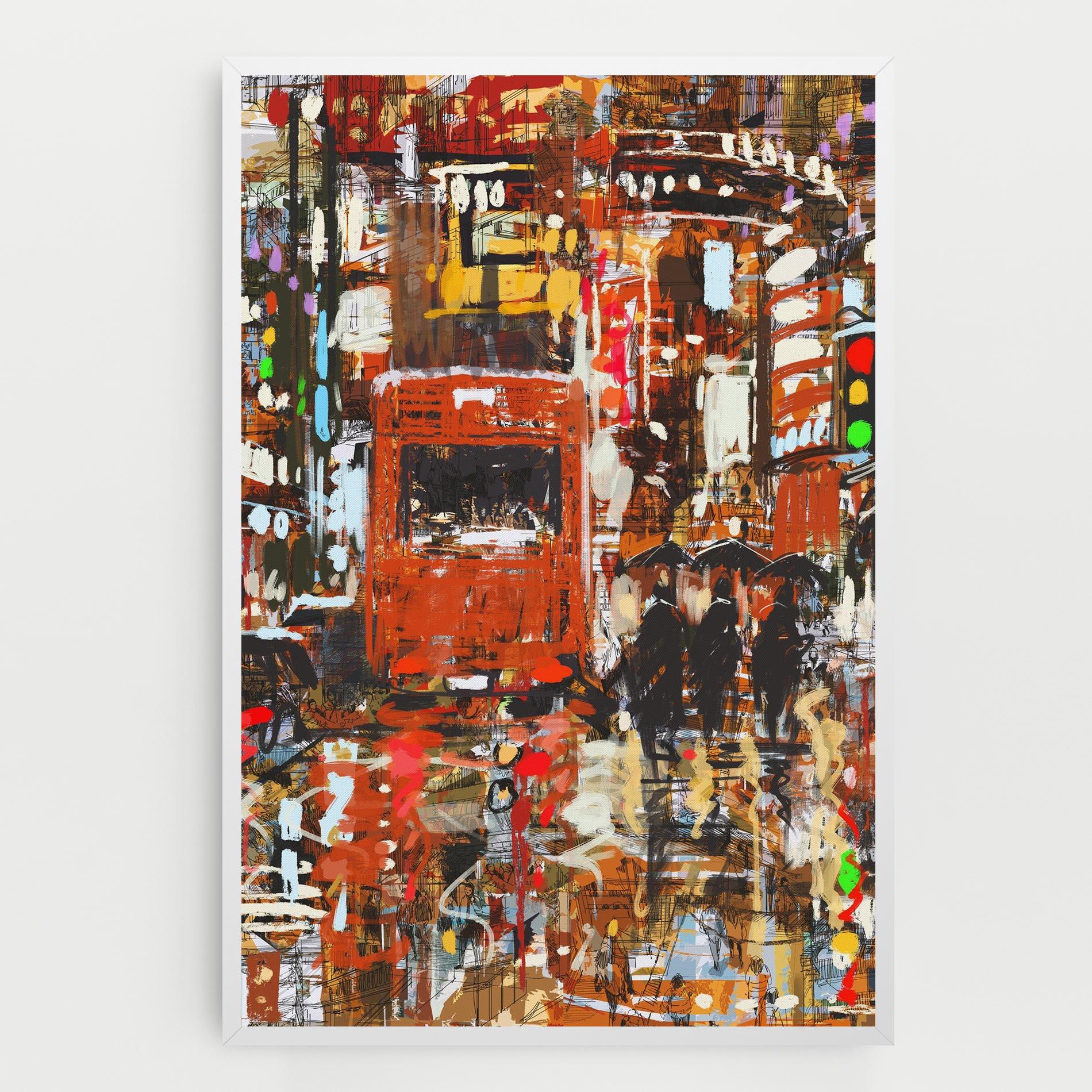 Картина на платно Seamless Colorful City mockup 0