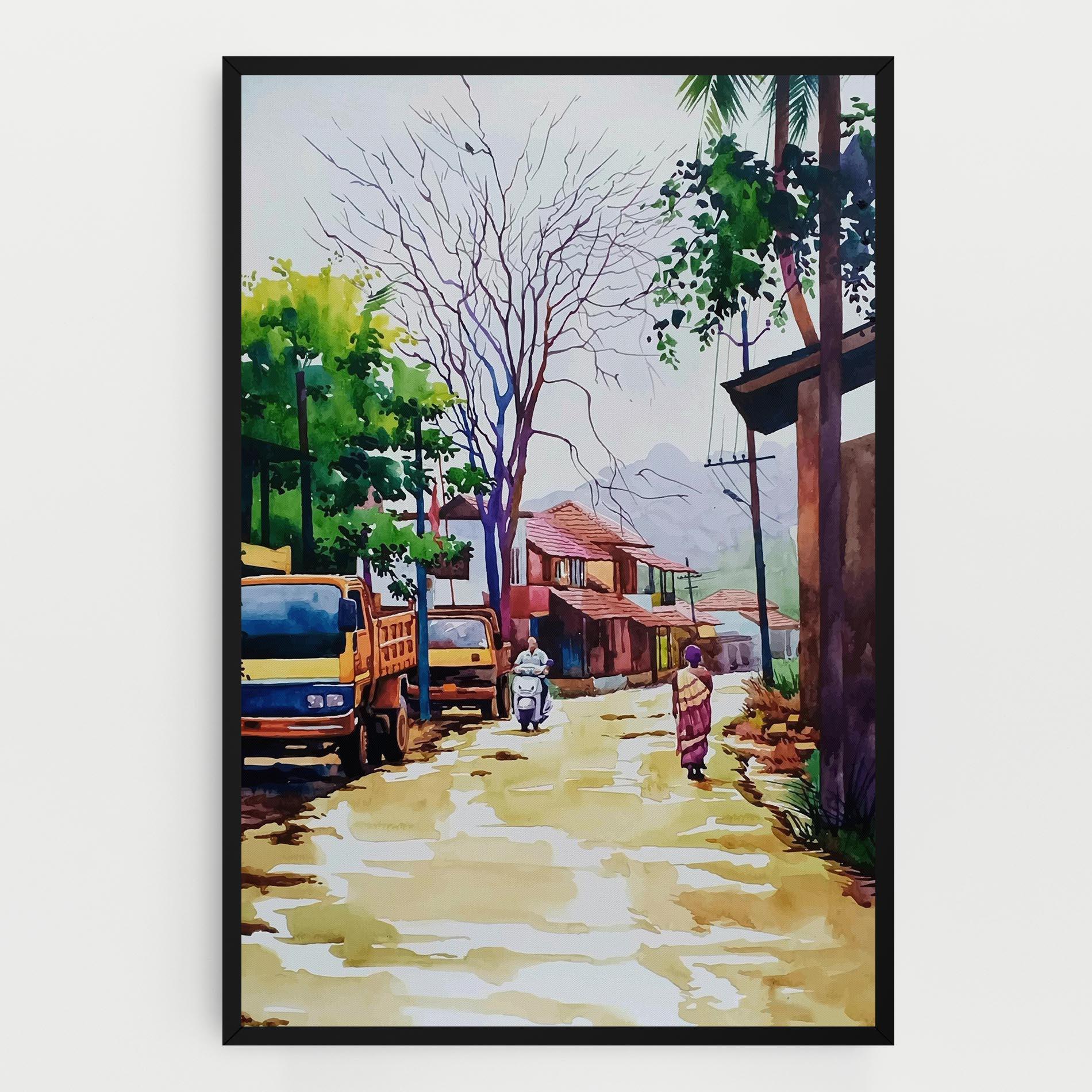 Картина на платно African City mockup 0