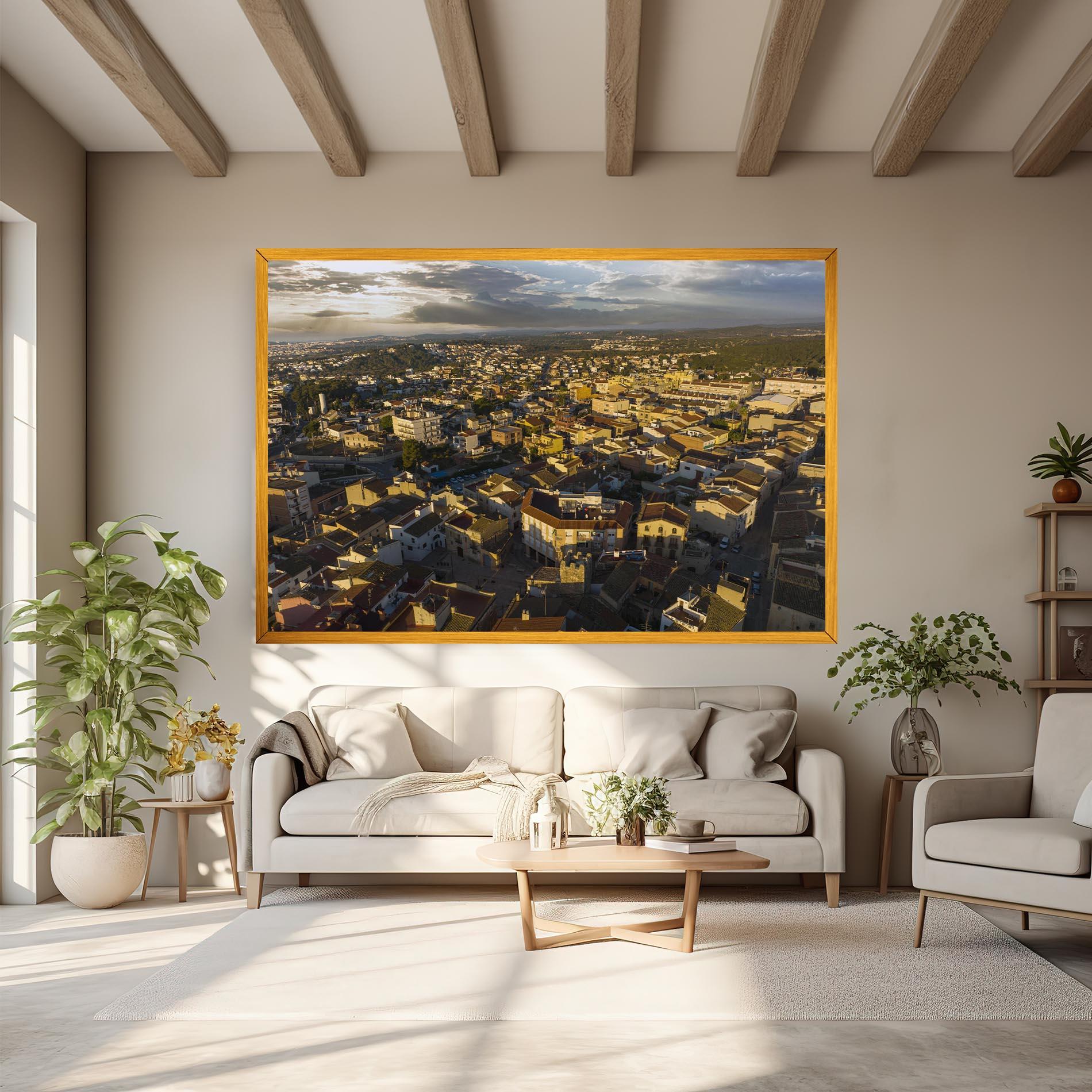 Картина на платно Streets Town Sunrise mockup 6