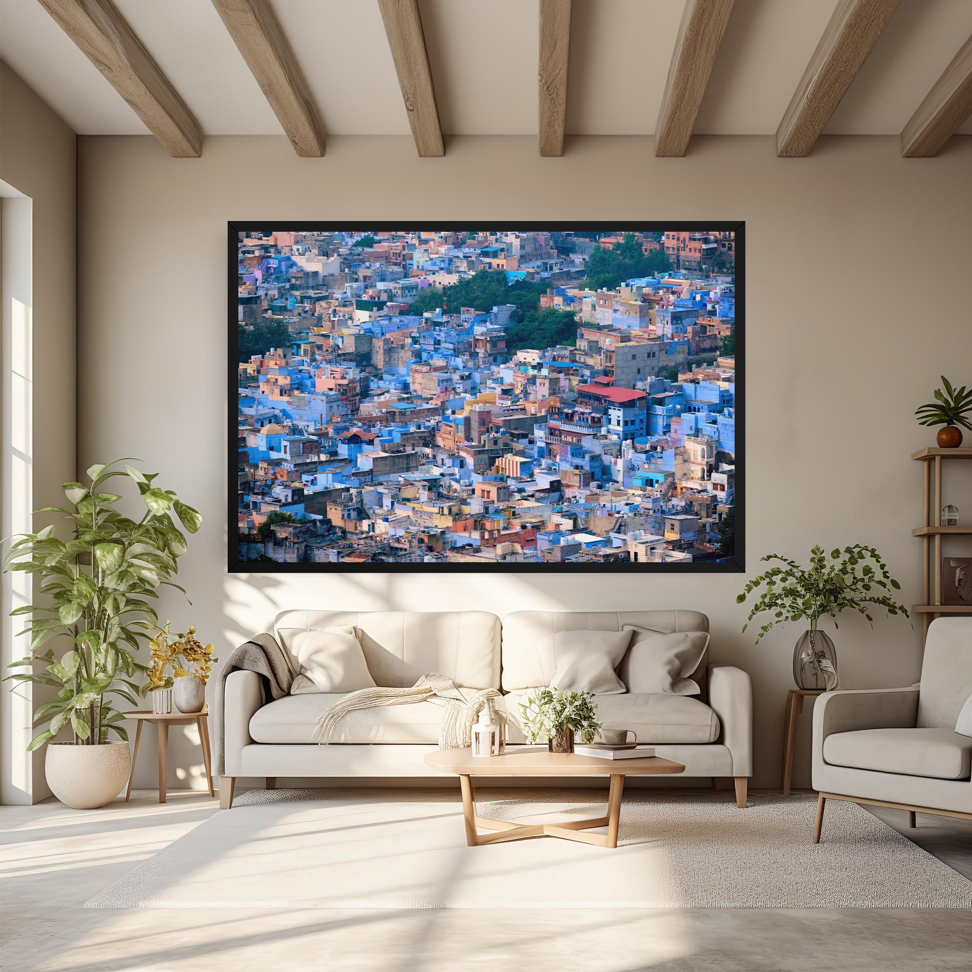 Картина на платно Blue City India mockup 6