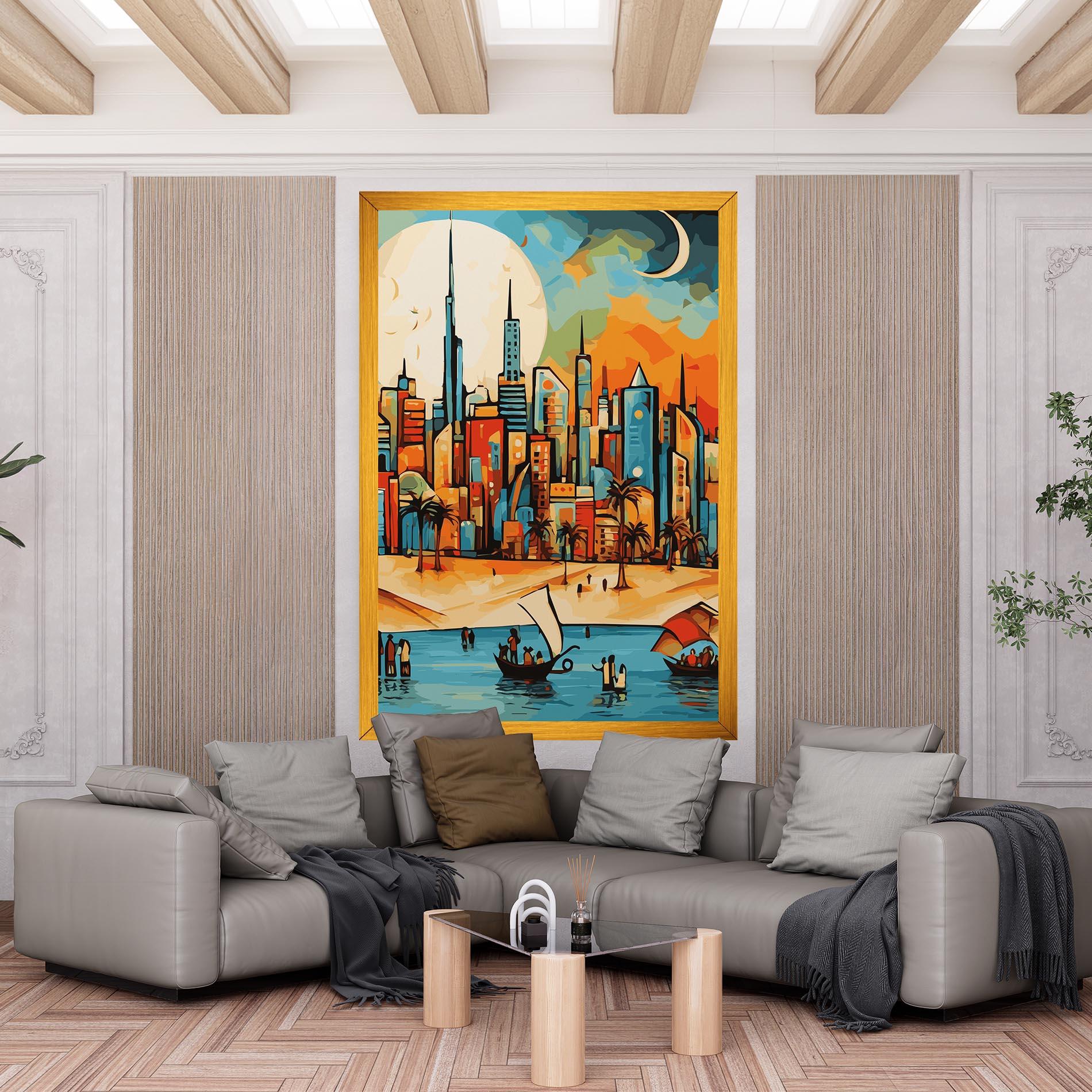 Картина на платно African Moon mockup 6