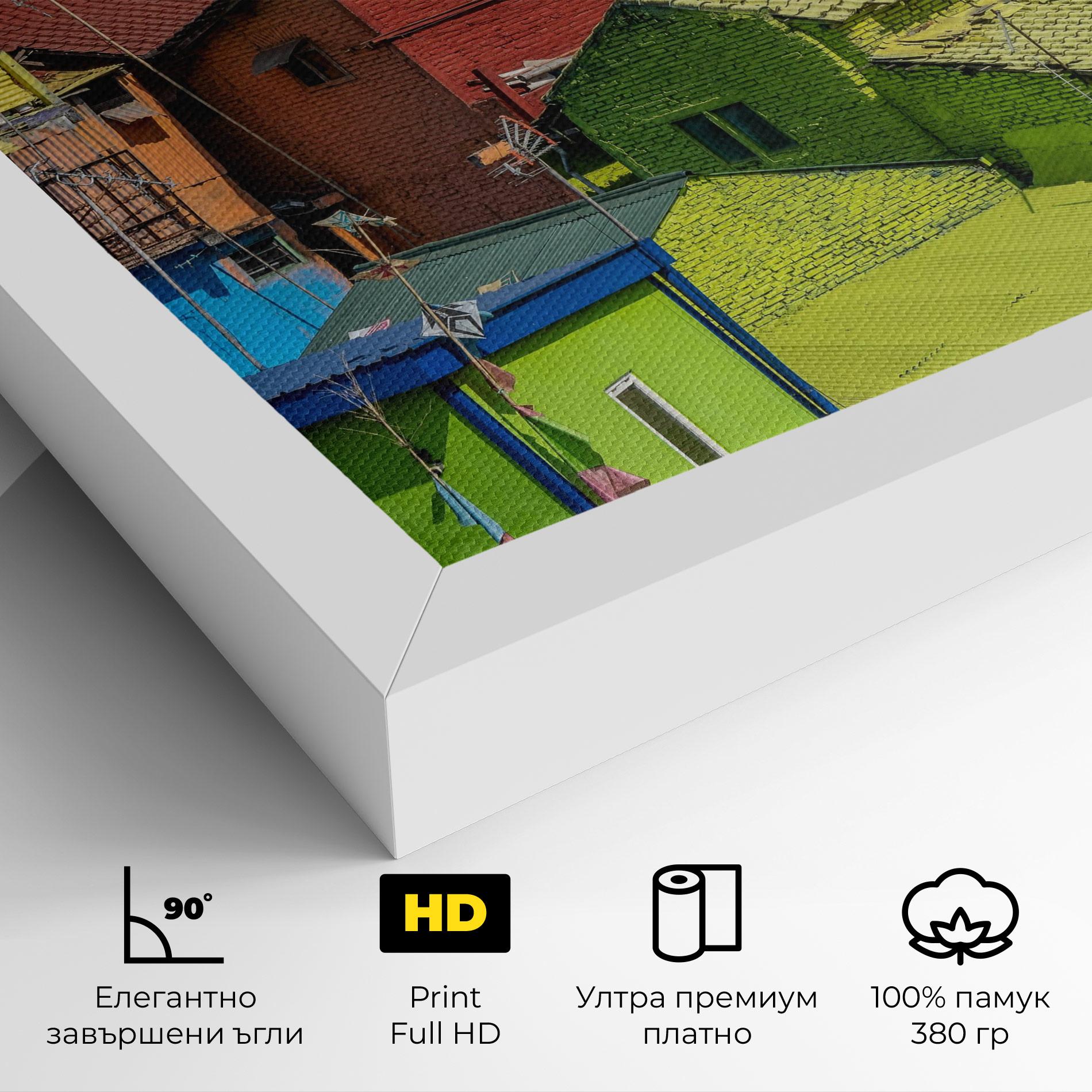 Картина на платно Colorful Small Houses mockup 4