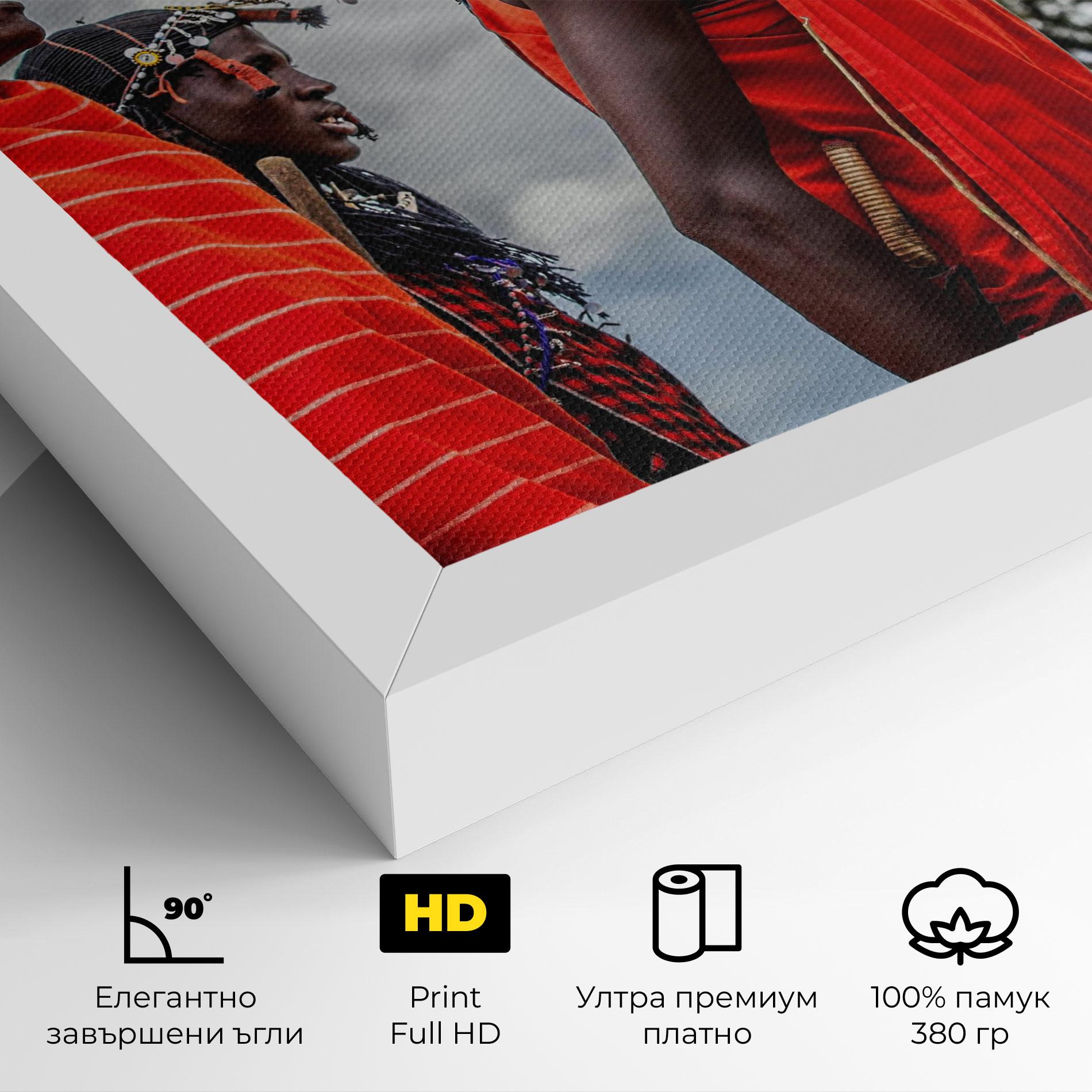 Картина на платно Red African Clothes mockup 4