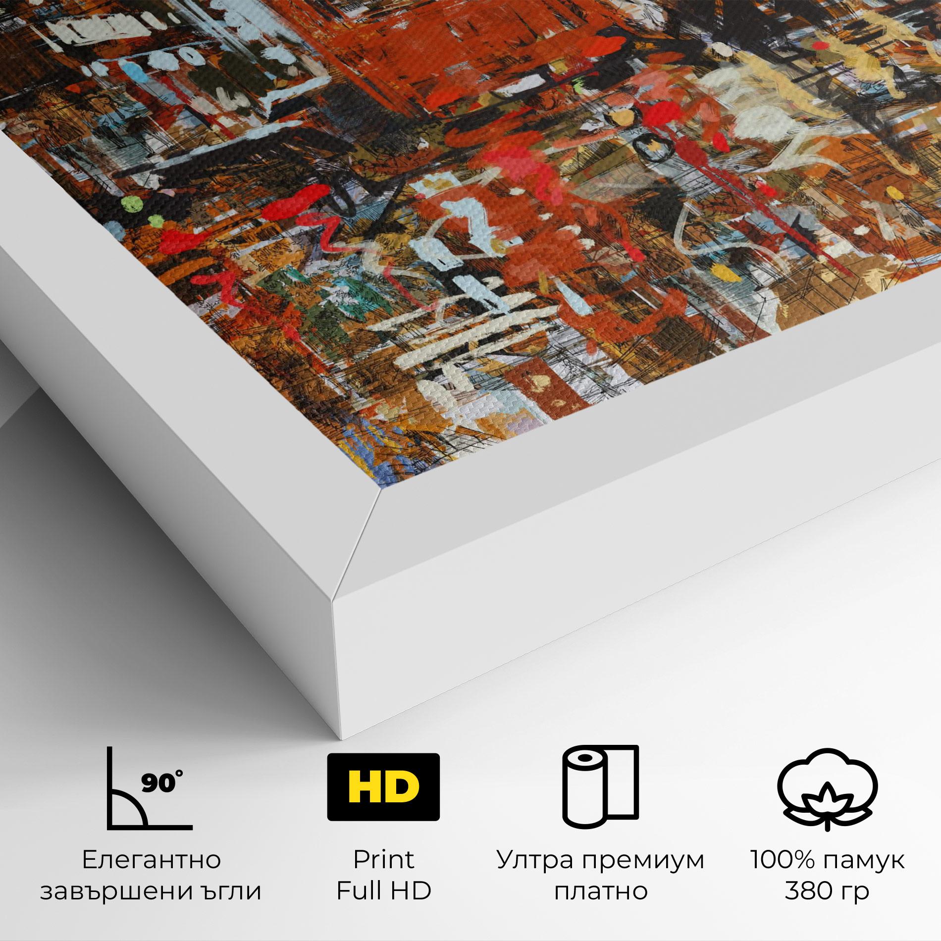 Картина на платно Seamless Colorful City mockup 4