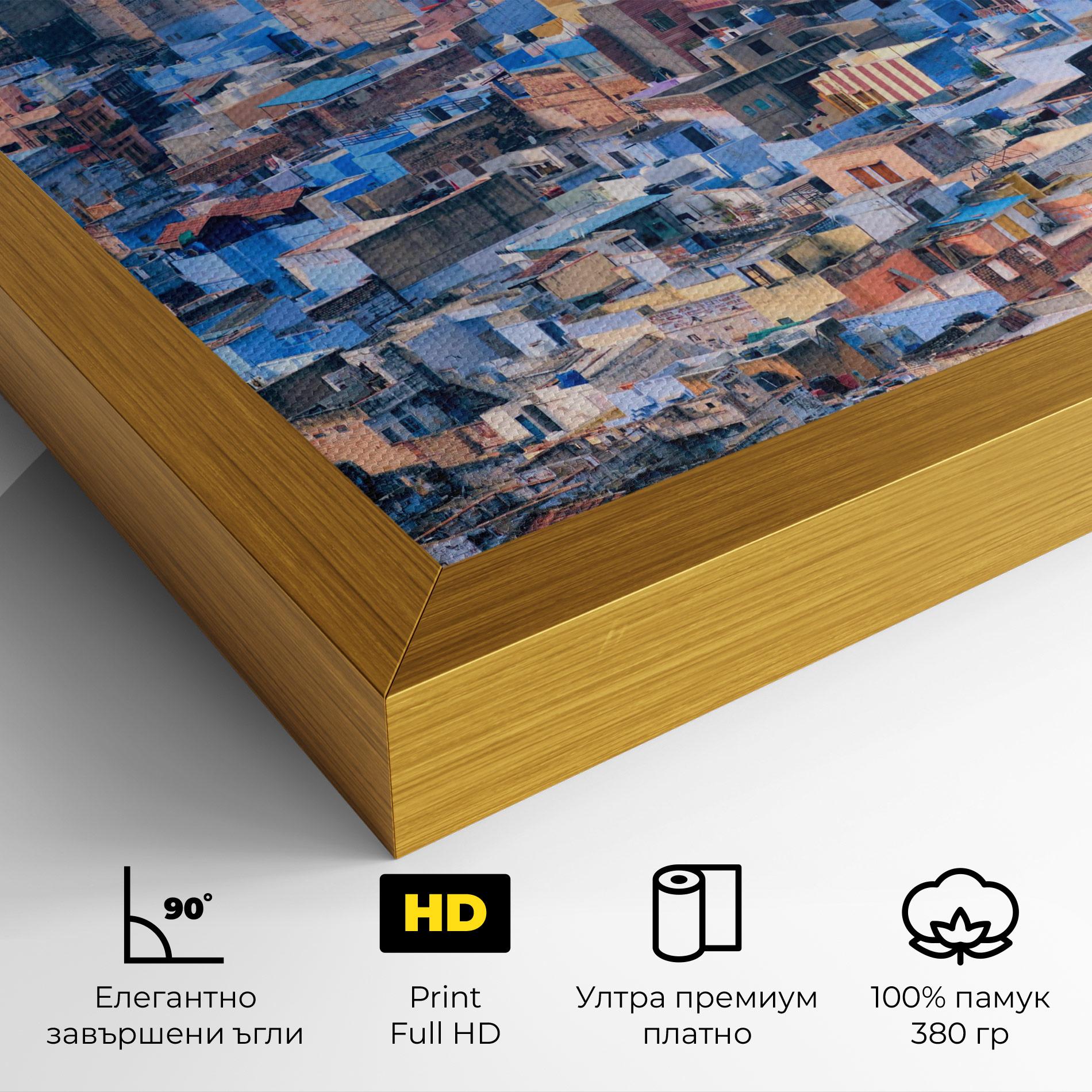 Картина на платно Blue City India mockup 4