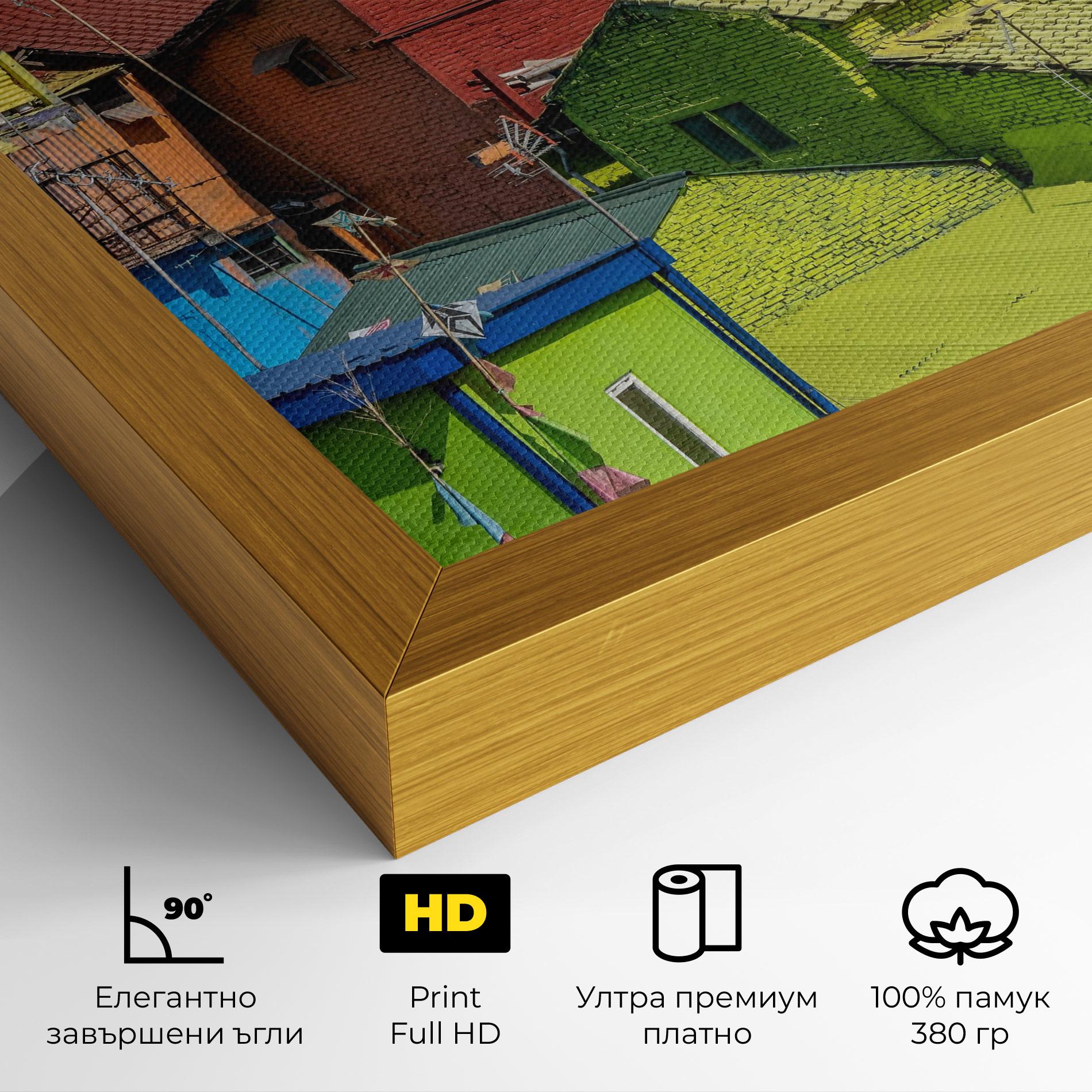Картина на платно Colorful Small Houses mockup 4