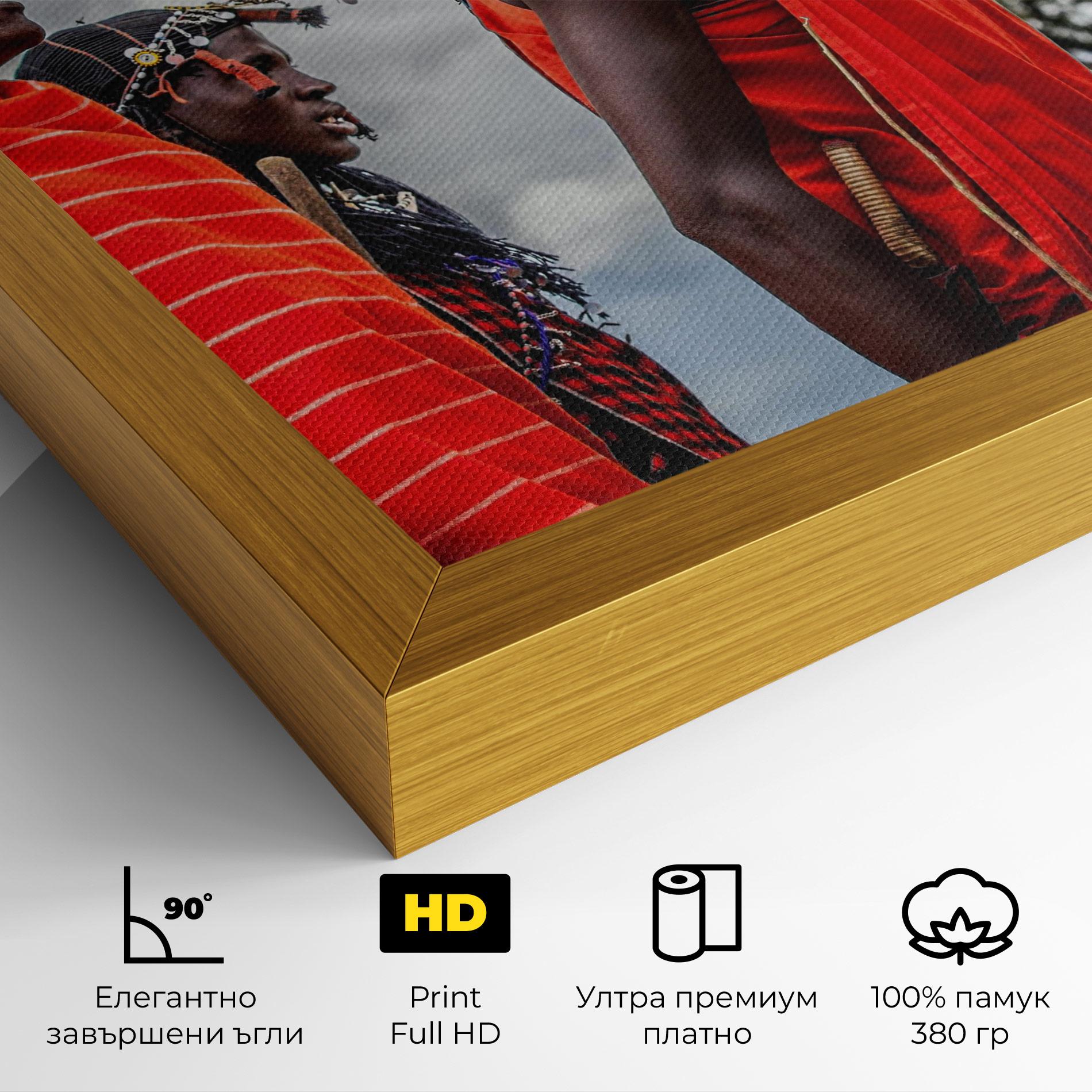 Картина на платно Red African Clothes mockup 4