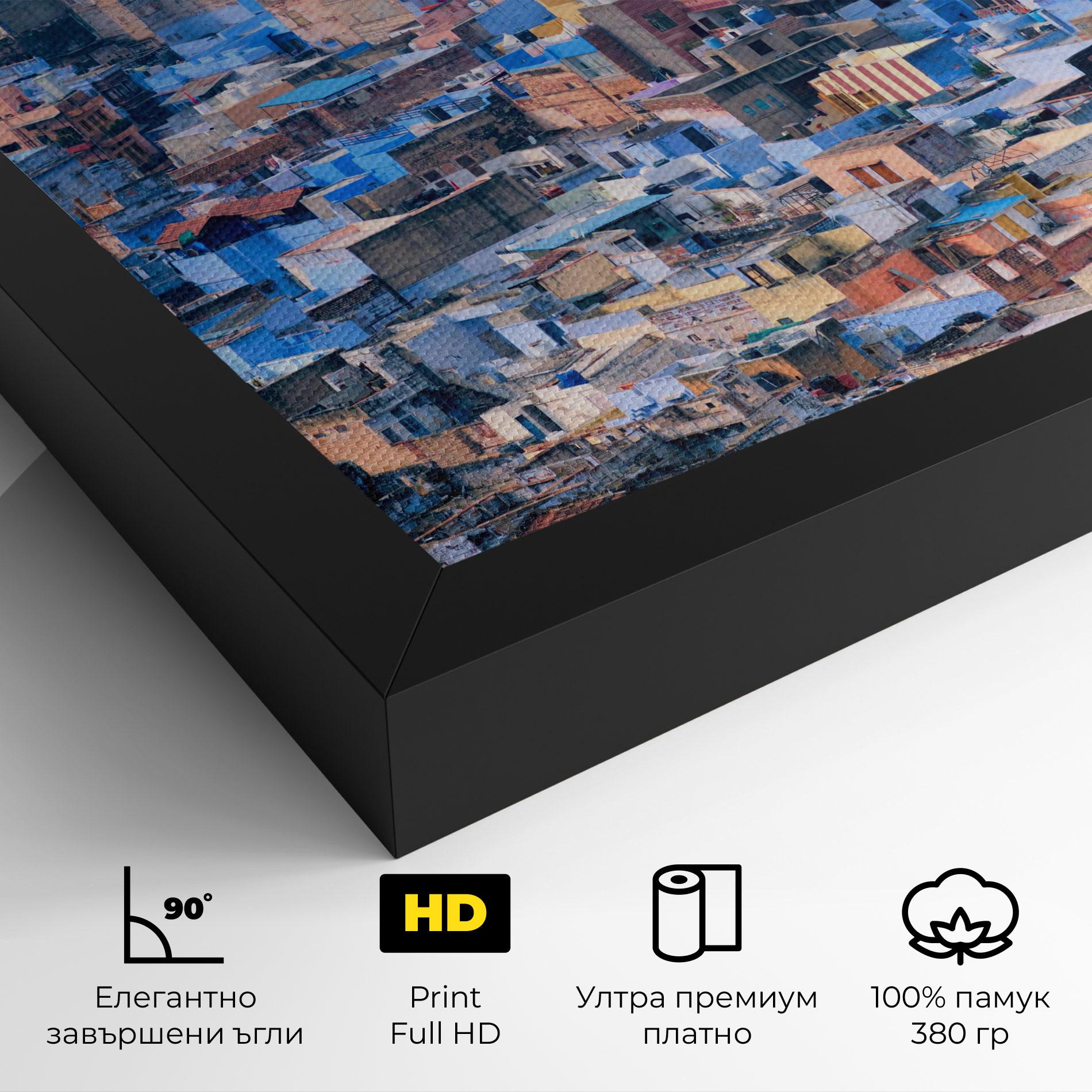 Картина на платно Blue City India mockup 4