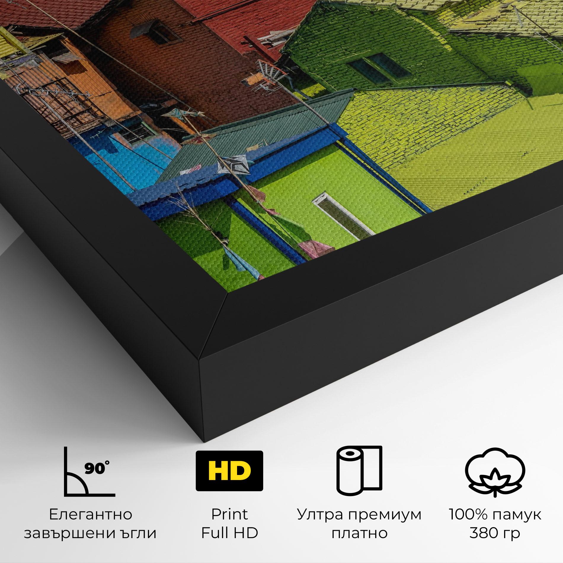 Картина на платно Colorful Small Houses mockup 4