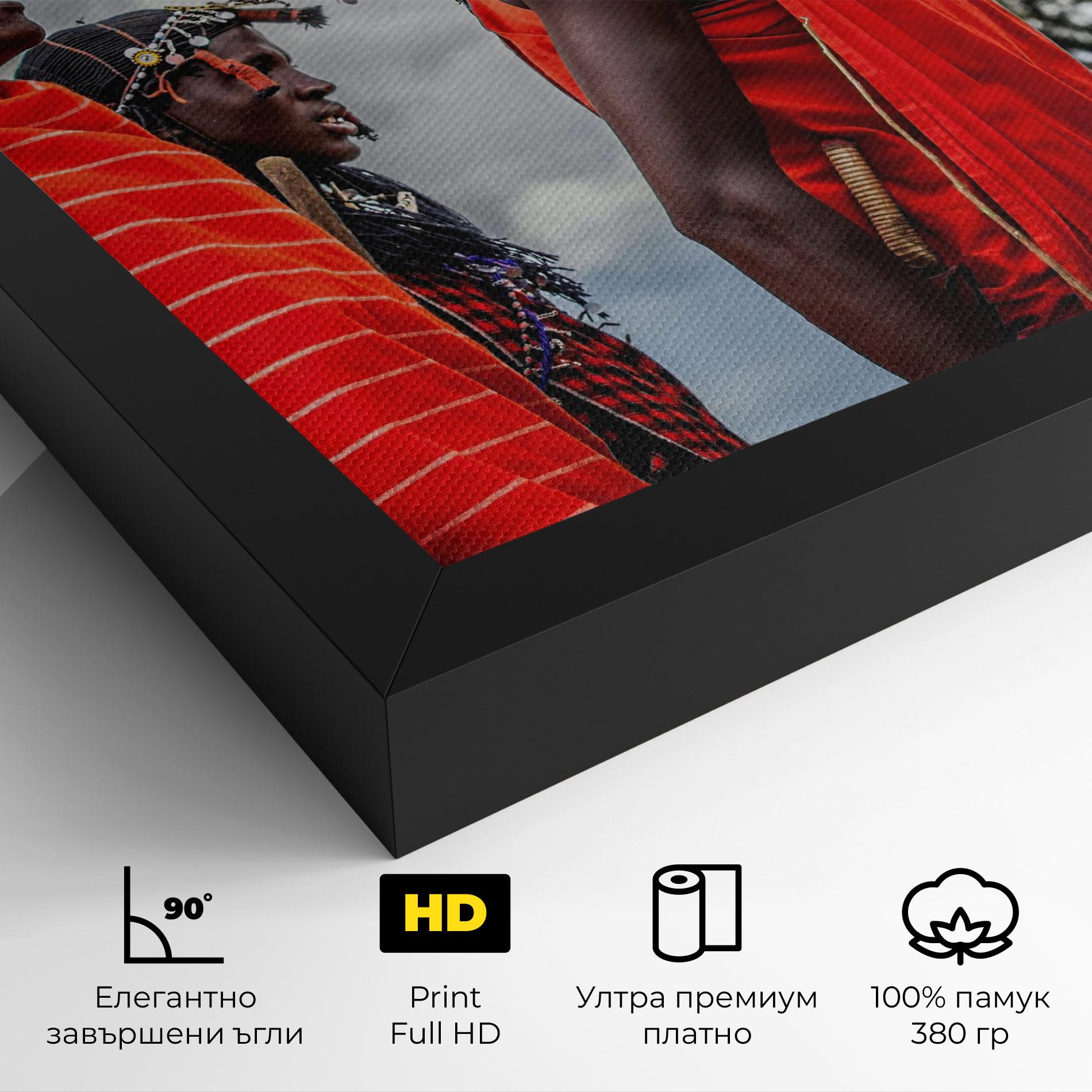 Картина на платно Red African Clothes mockup 4