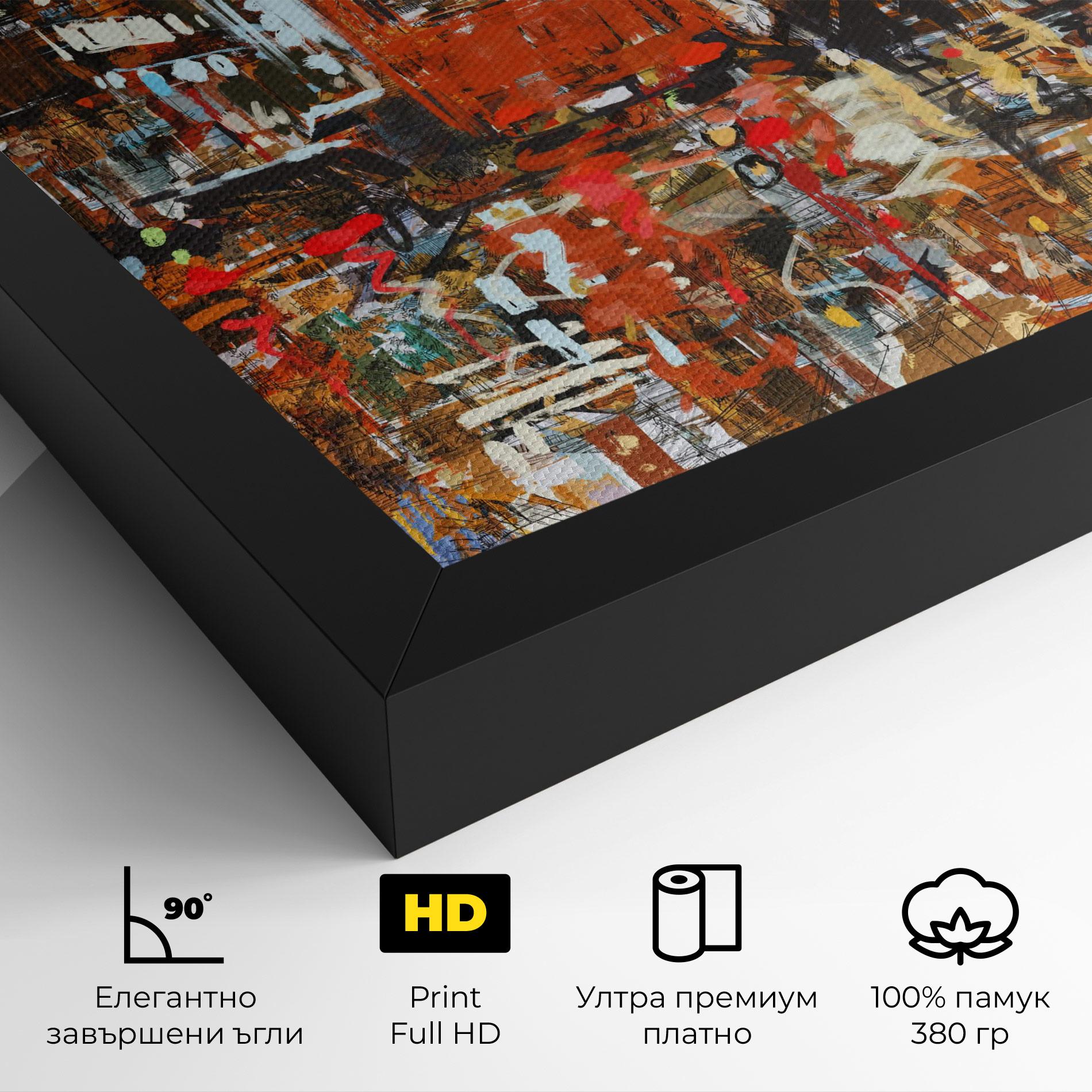 Картина на платно Seamless Colorful City mockup 4