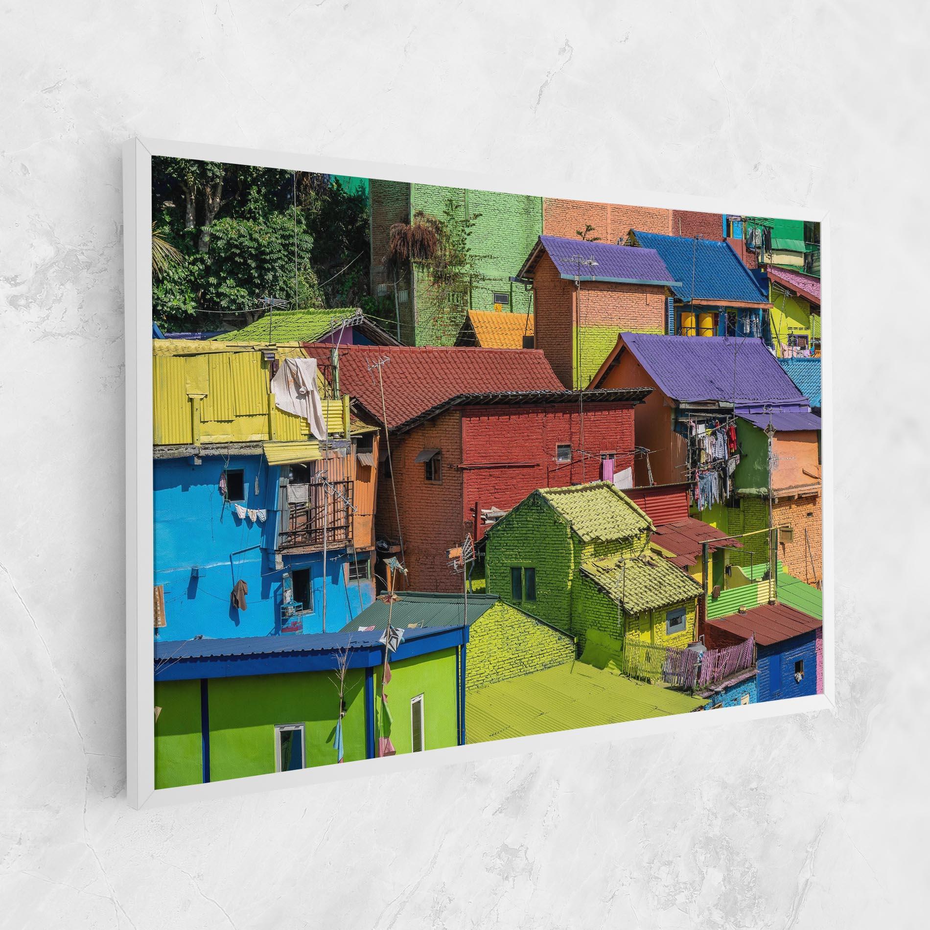 Картина на платно Colorful Small Houses mockup 1