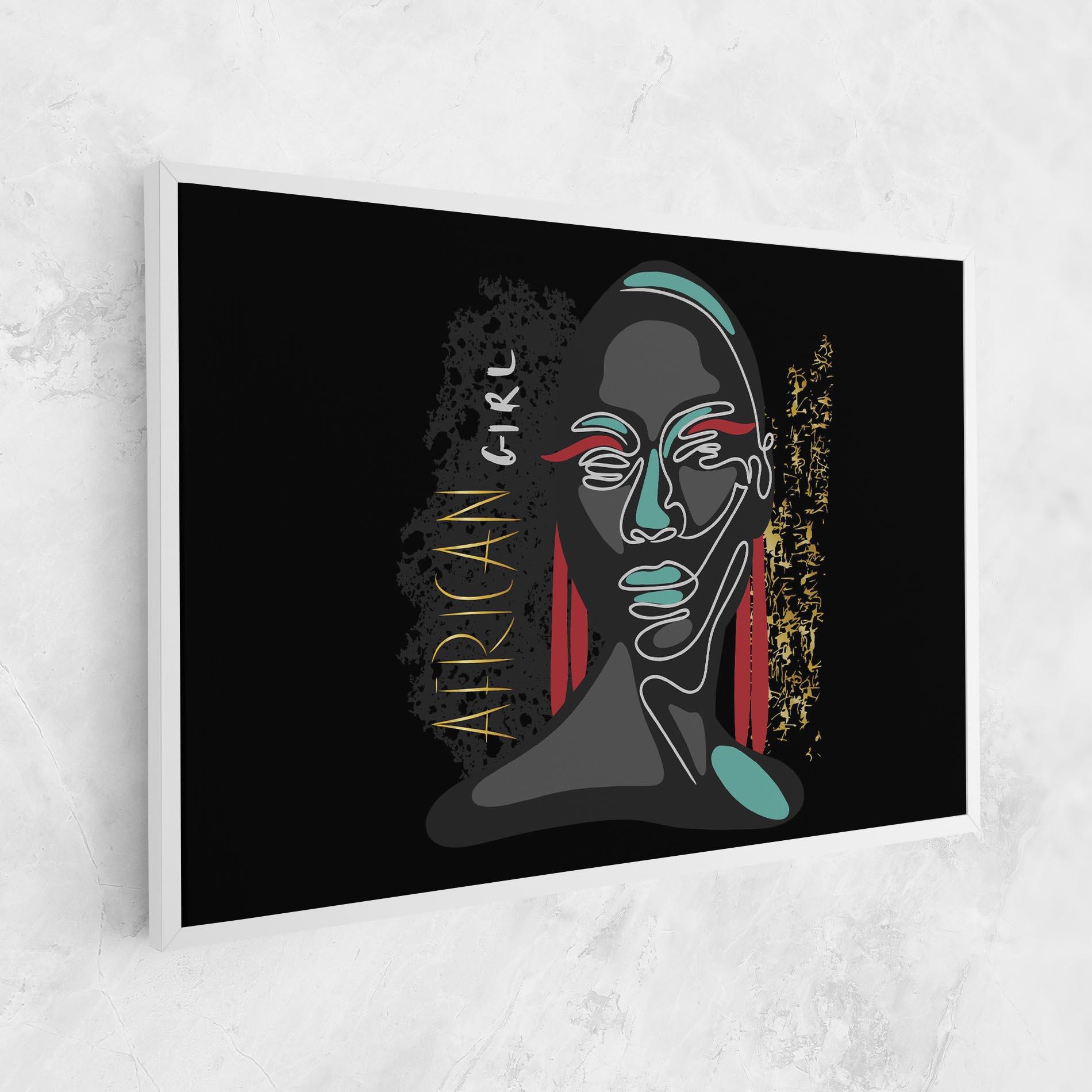 Картина на платно Gold African Girl mockup 1