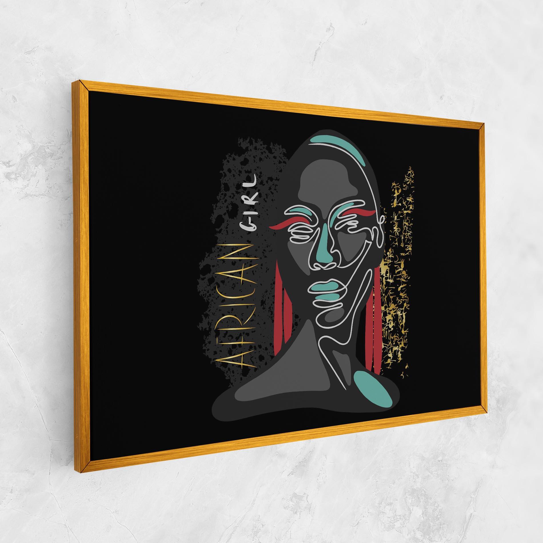 Картина на платно Gold African Girl mockup 1