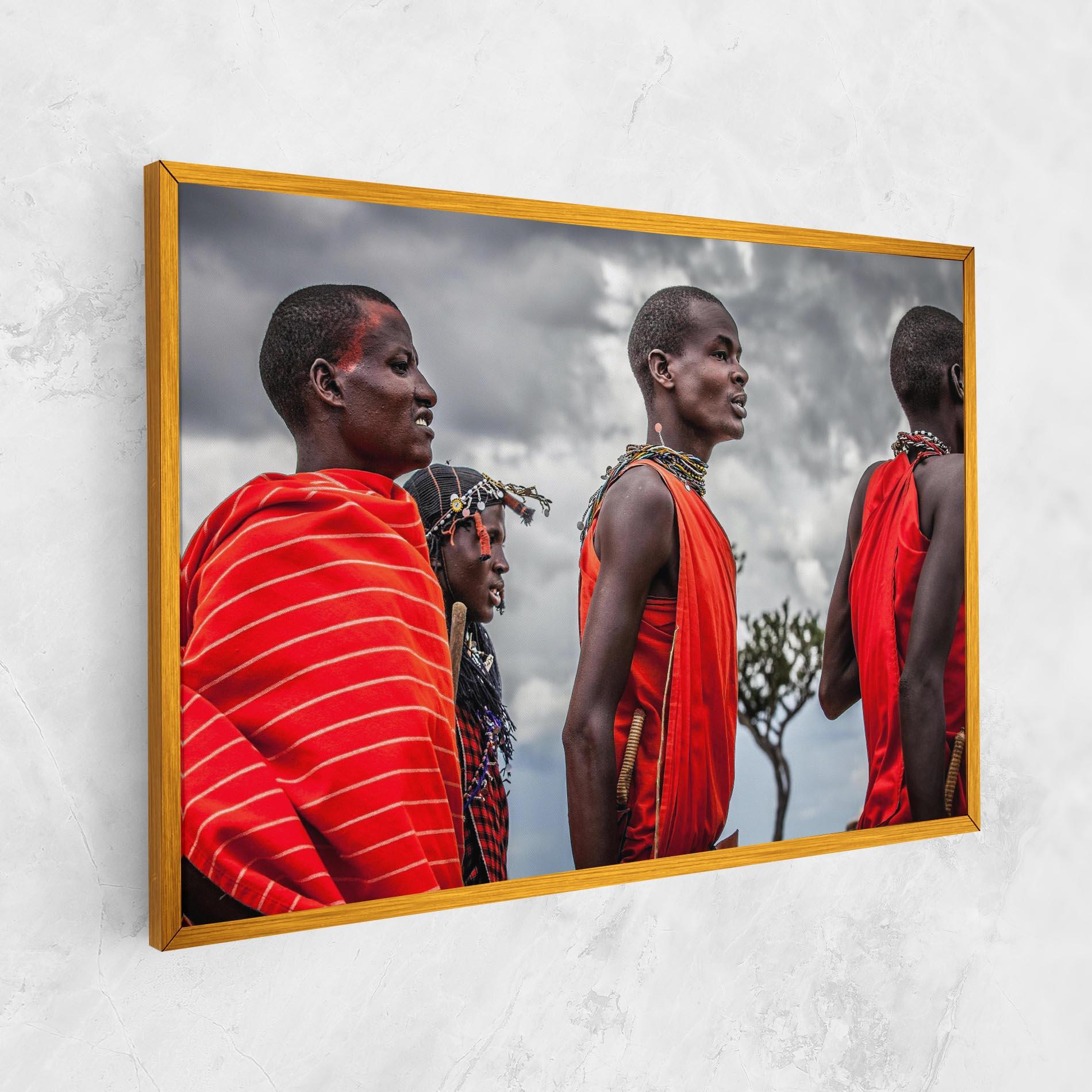 Картина на платно Red African Clothes mockup 1