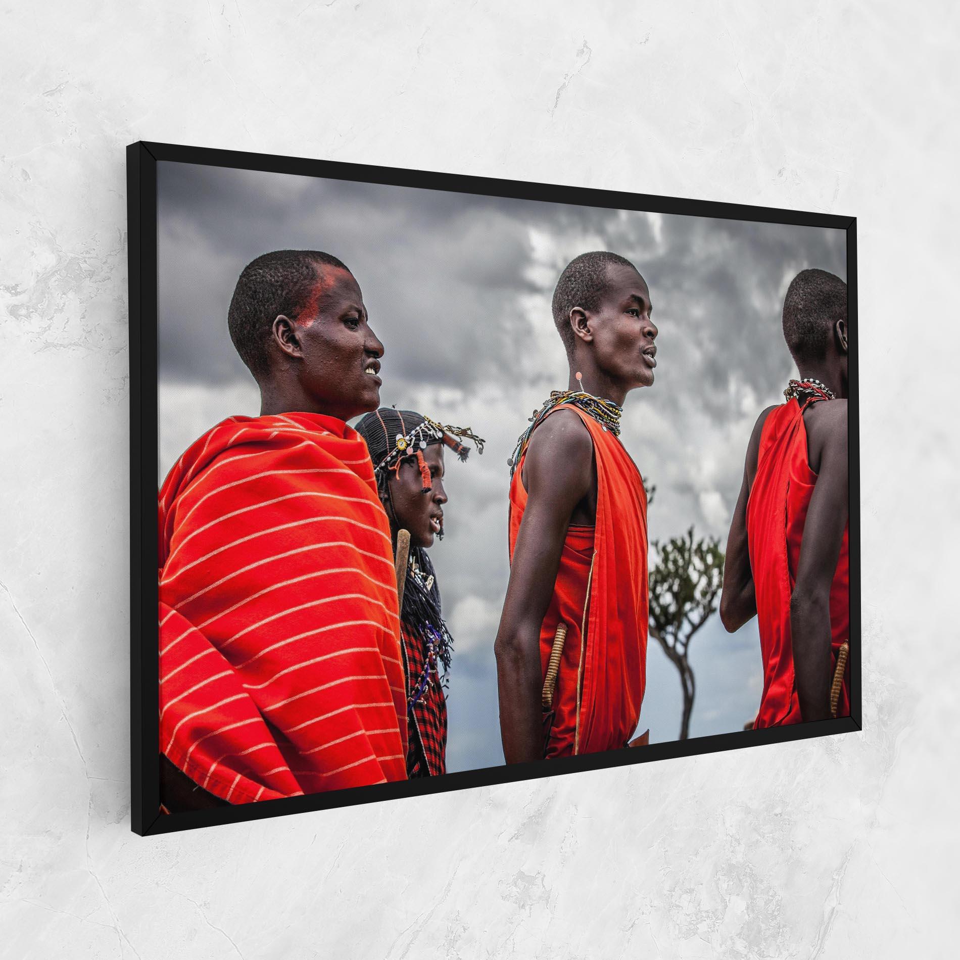 Картина на платно Red African Clothes mockup 1