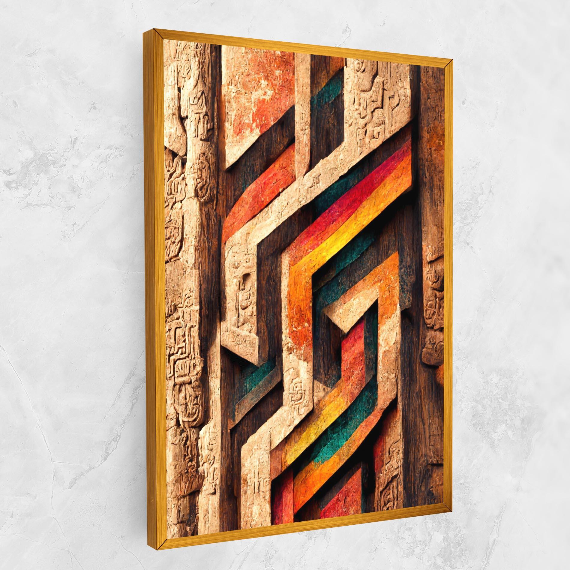 Картина на платно Mayan Style Wood mockup 1