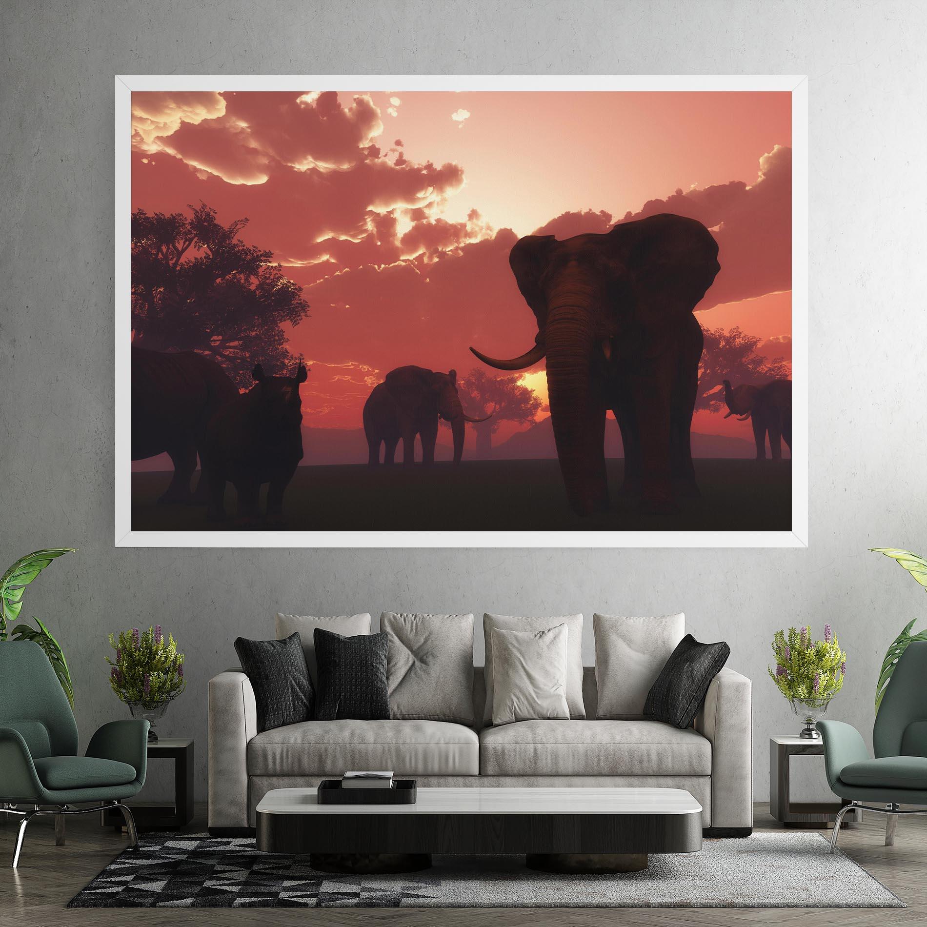 Картина на платно African Elephant View mockup 7