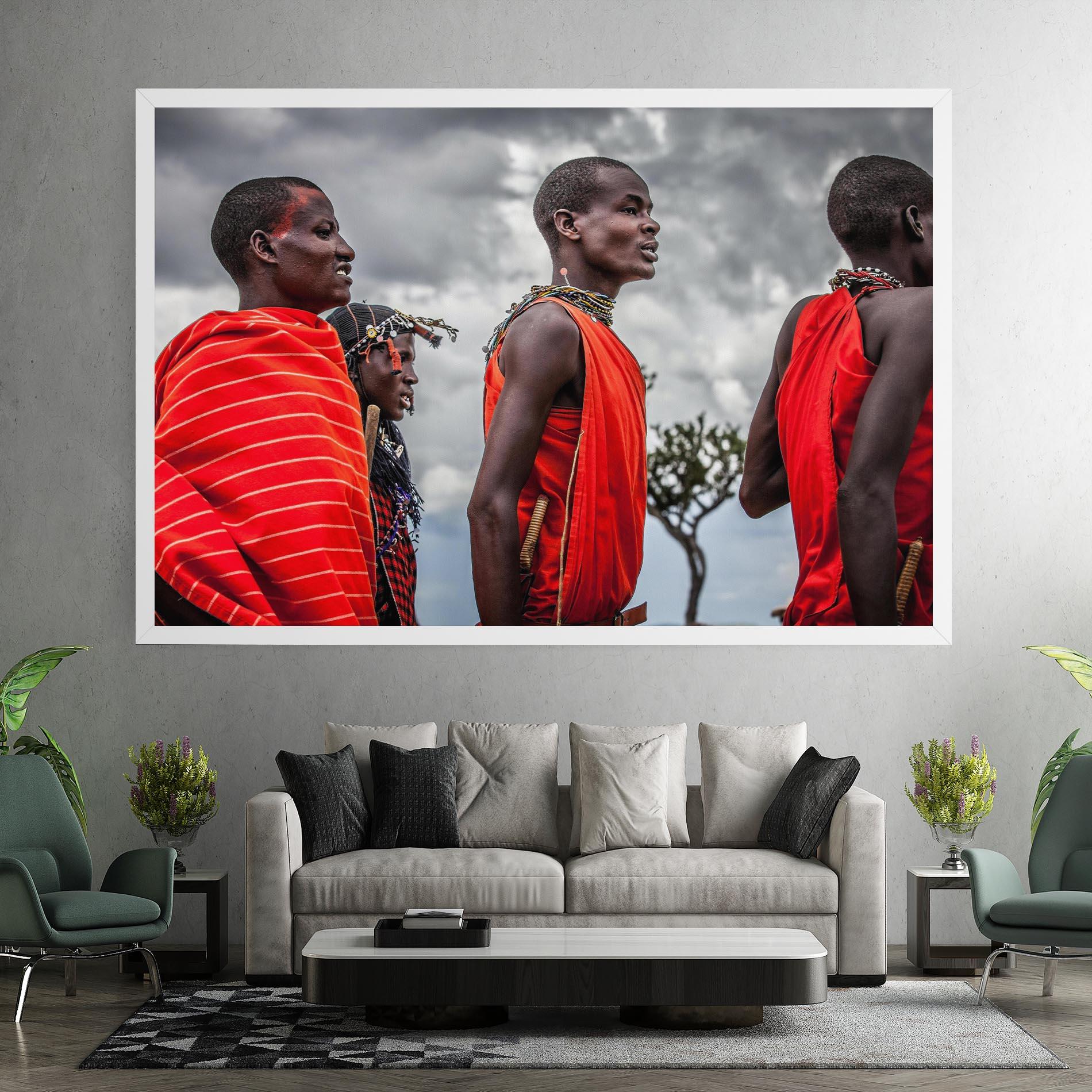 Картина на платно Red African Clothes mockup 7