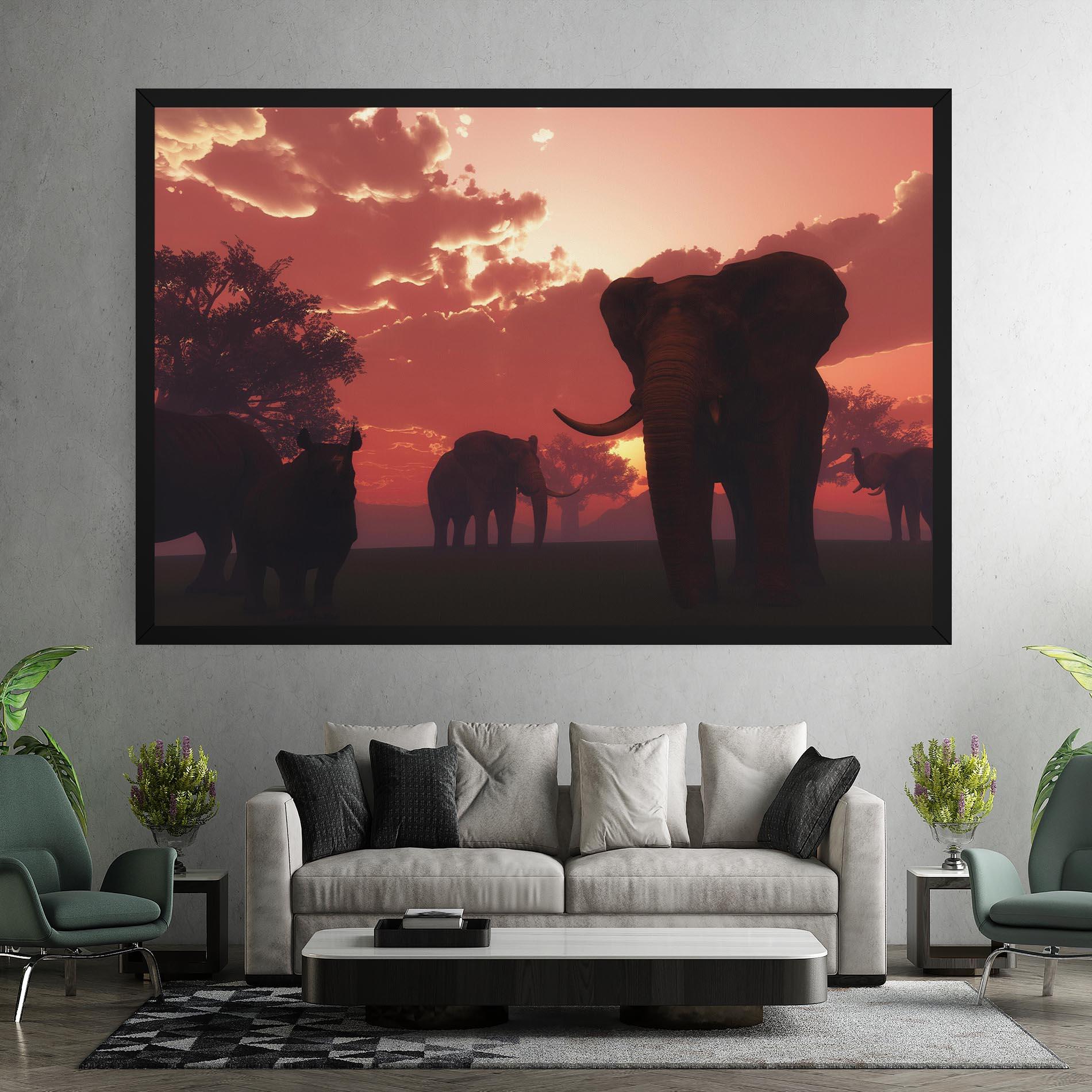 Картина на платно African Elephant View mockup 7