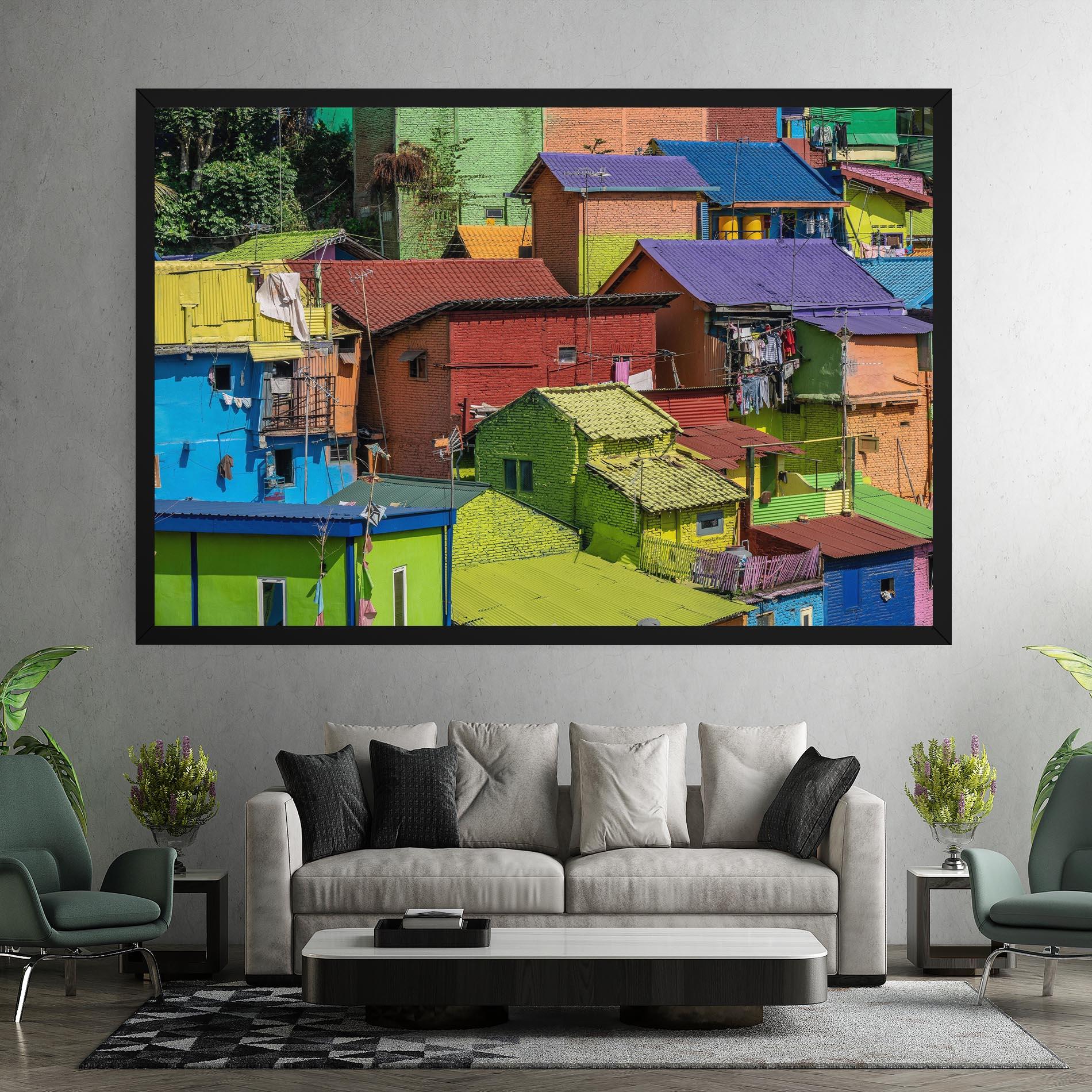 Картина на платно Colorful Small Houses mockup 7