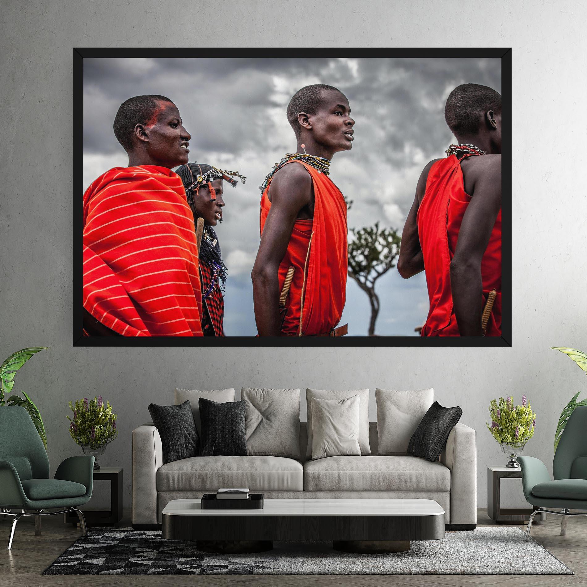 Картина на платно Red African Clothes mockup 7