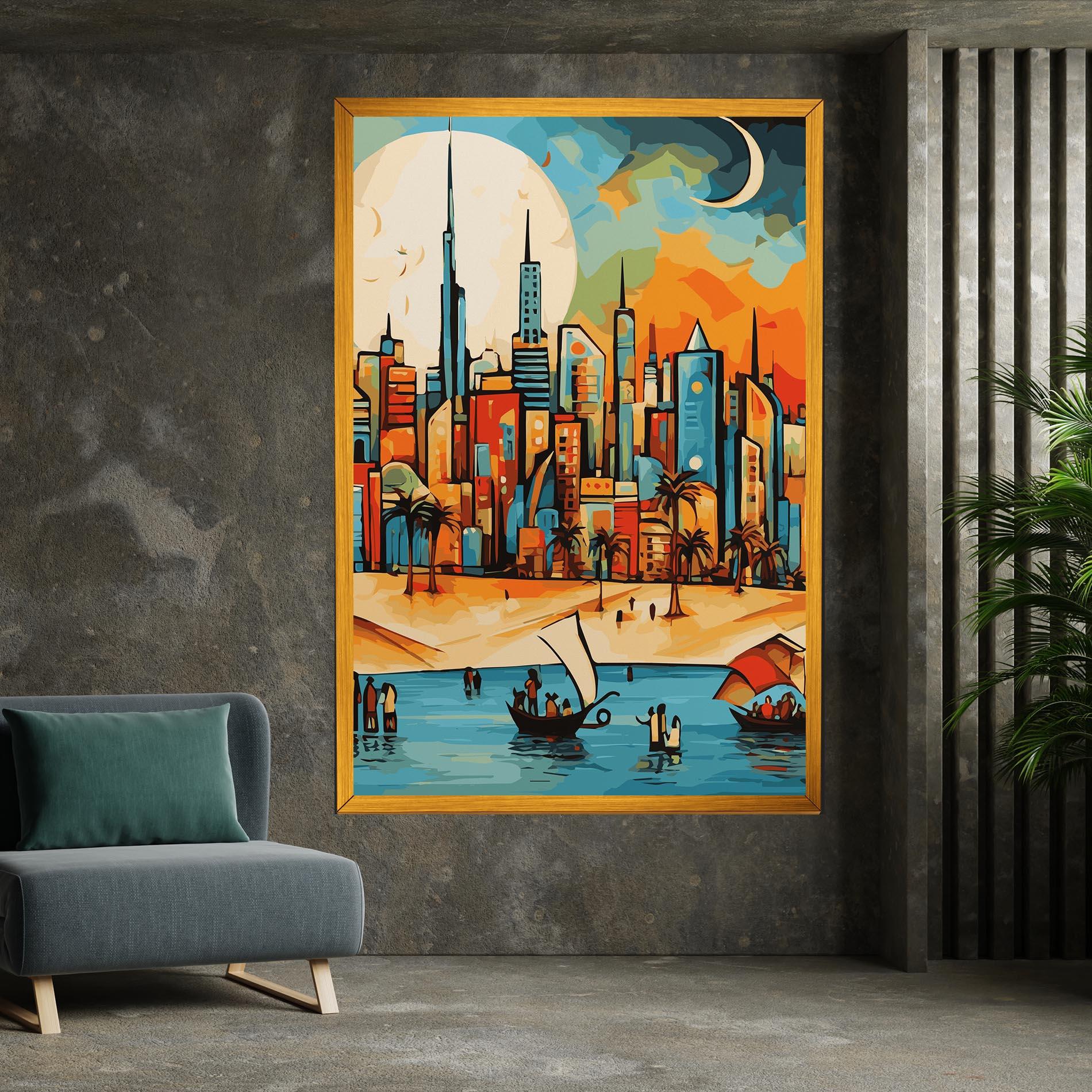 Картина на платно African Moon mockup 7