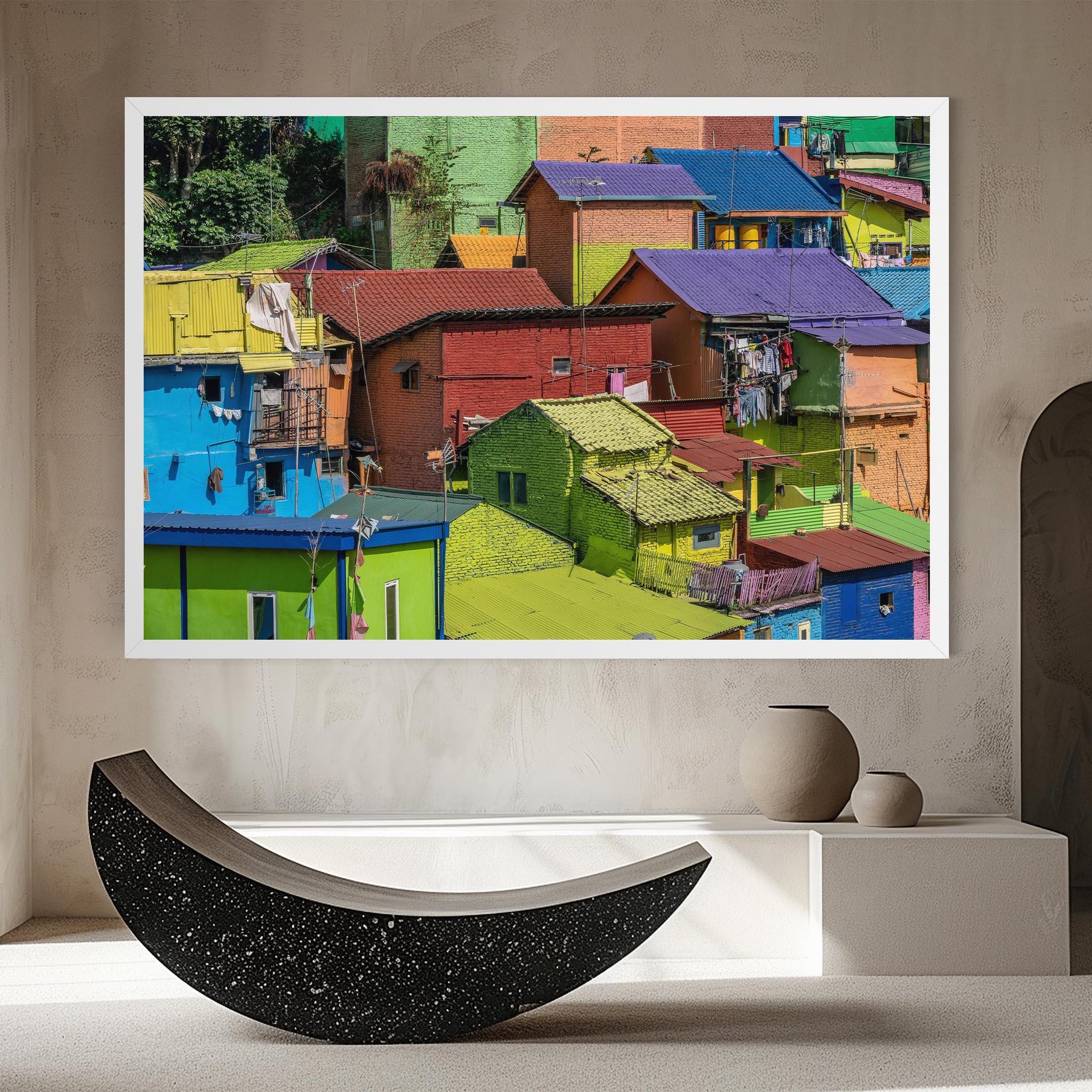 Картина на платно Colorful Small Houses mockup 8