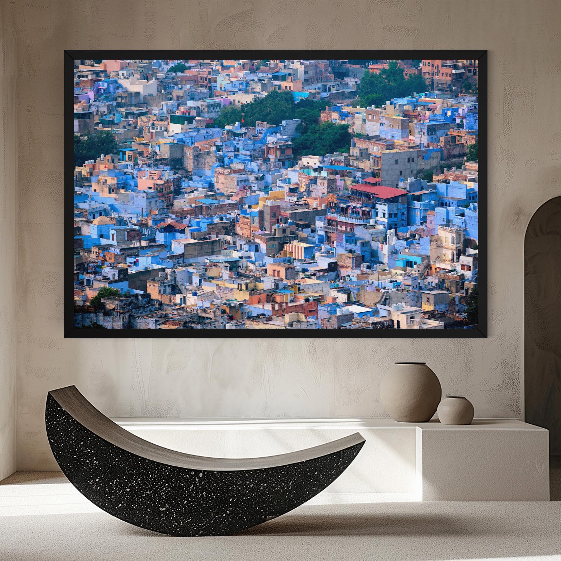 Картина на платно Blue City India mockup 8