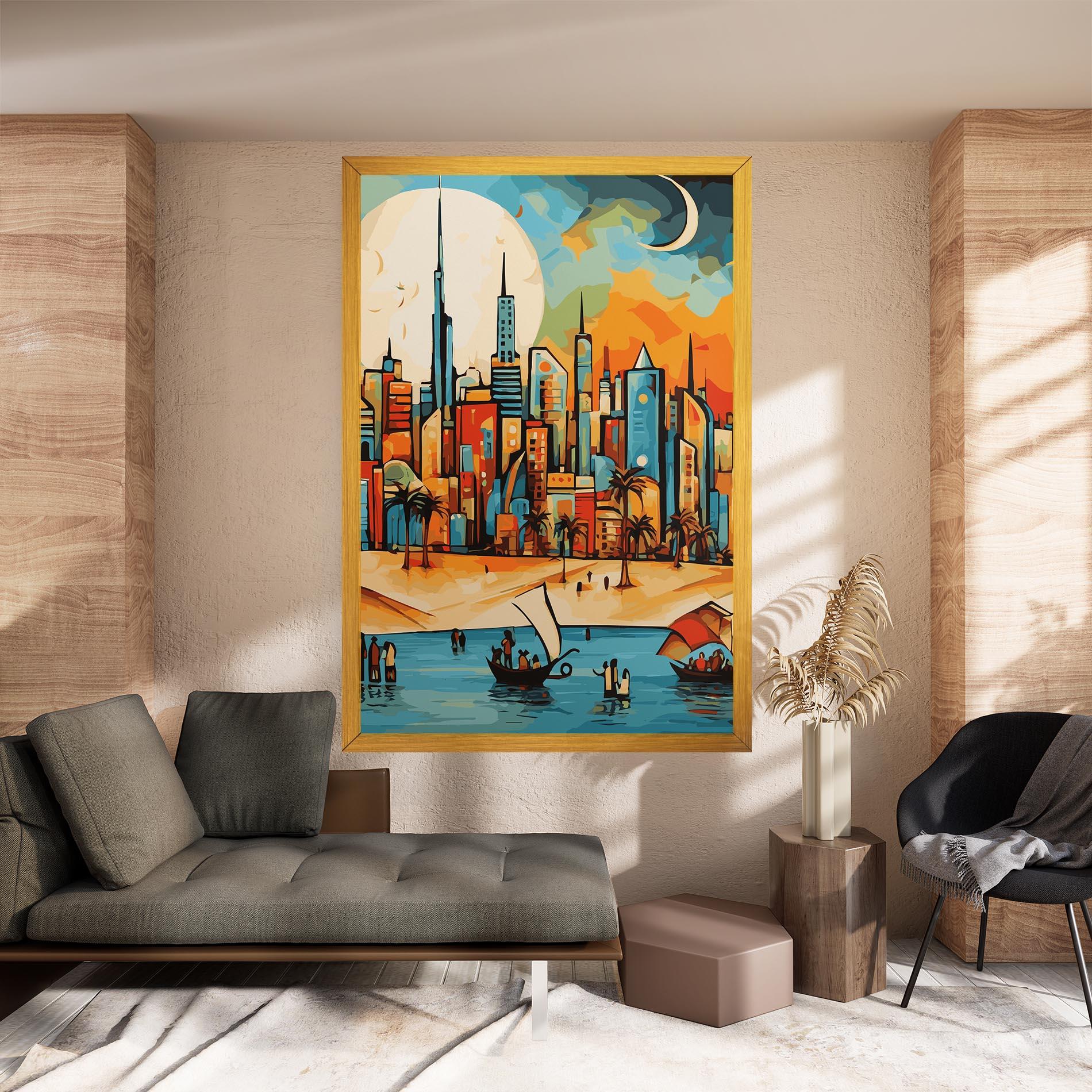 Картина на платно African Moon mockup 8