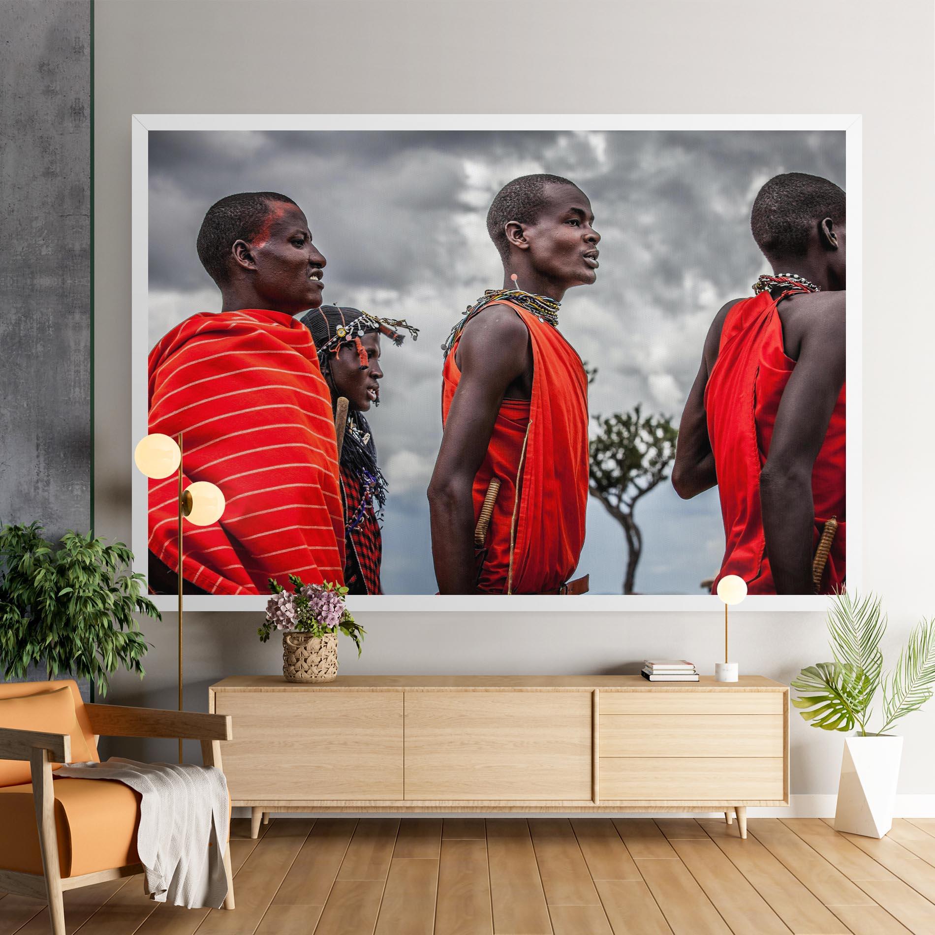 Картина на платно Red African Clothes mockup 9