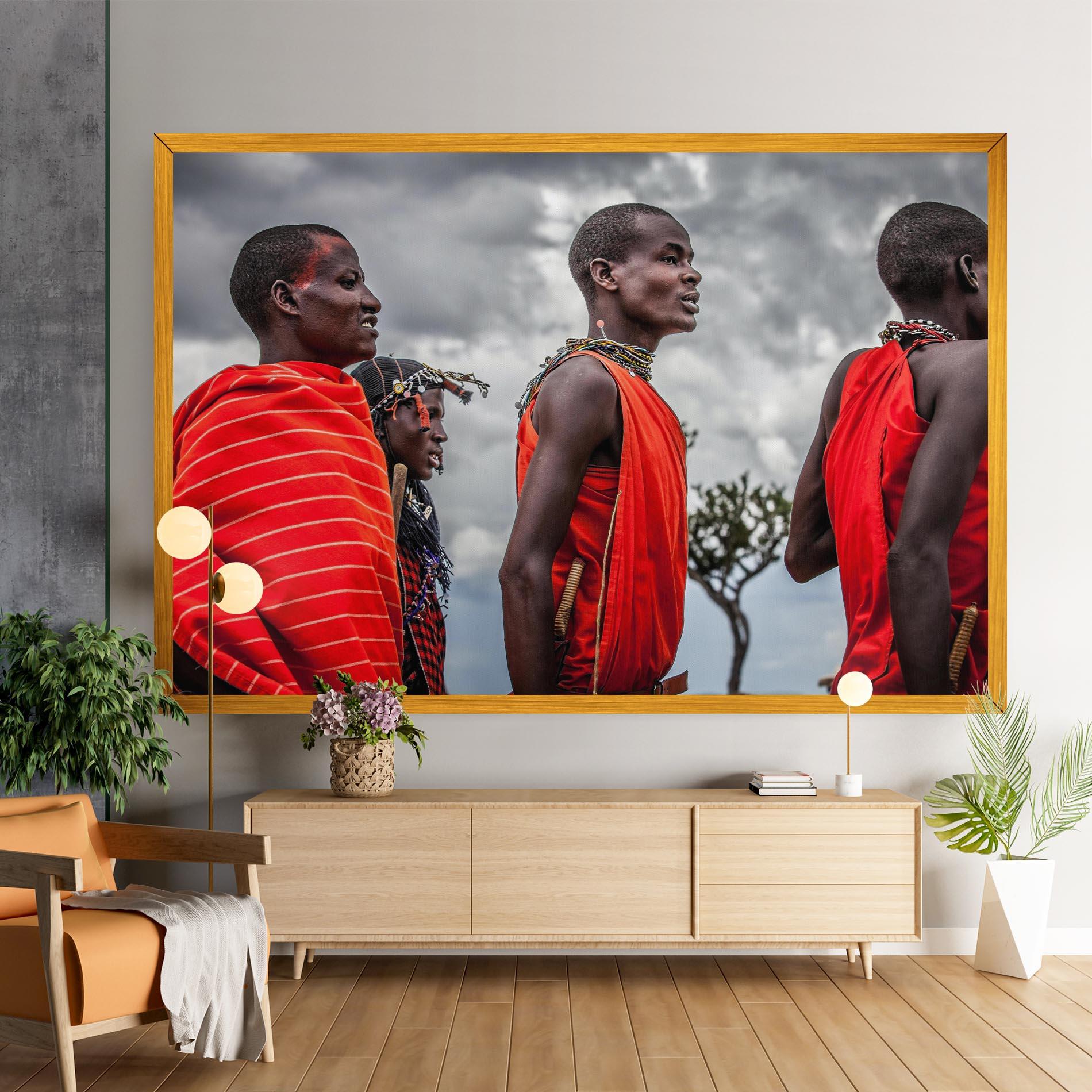 Картина на платно Red African Clothes mockup 9
