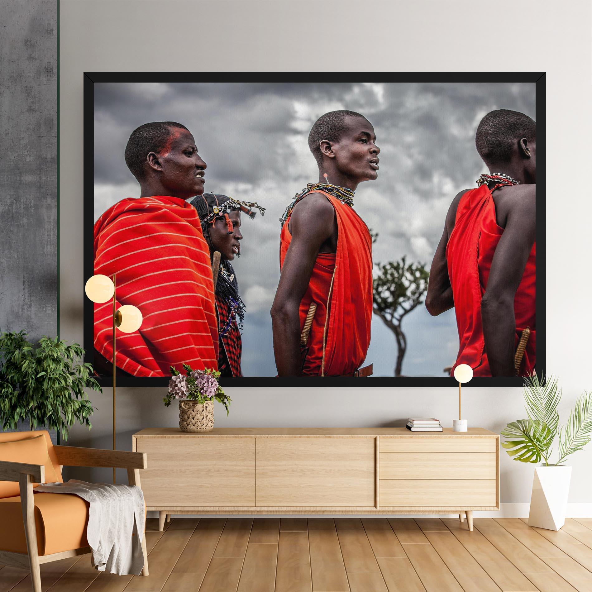 Картина на платно Red African Clothes mockup 9
