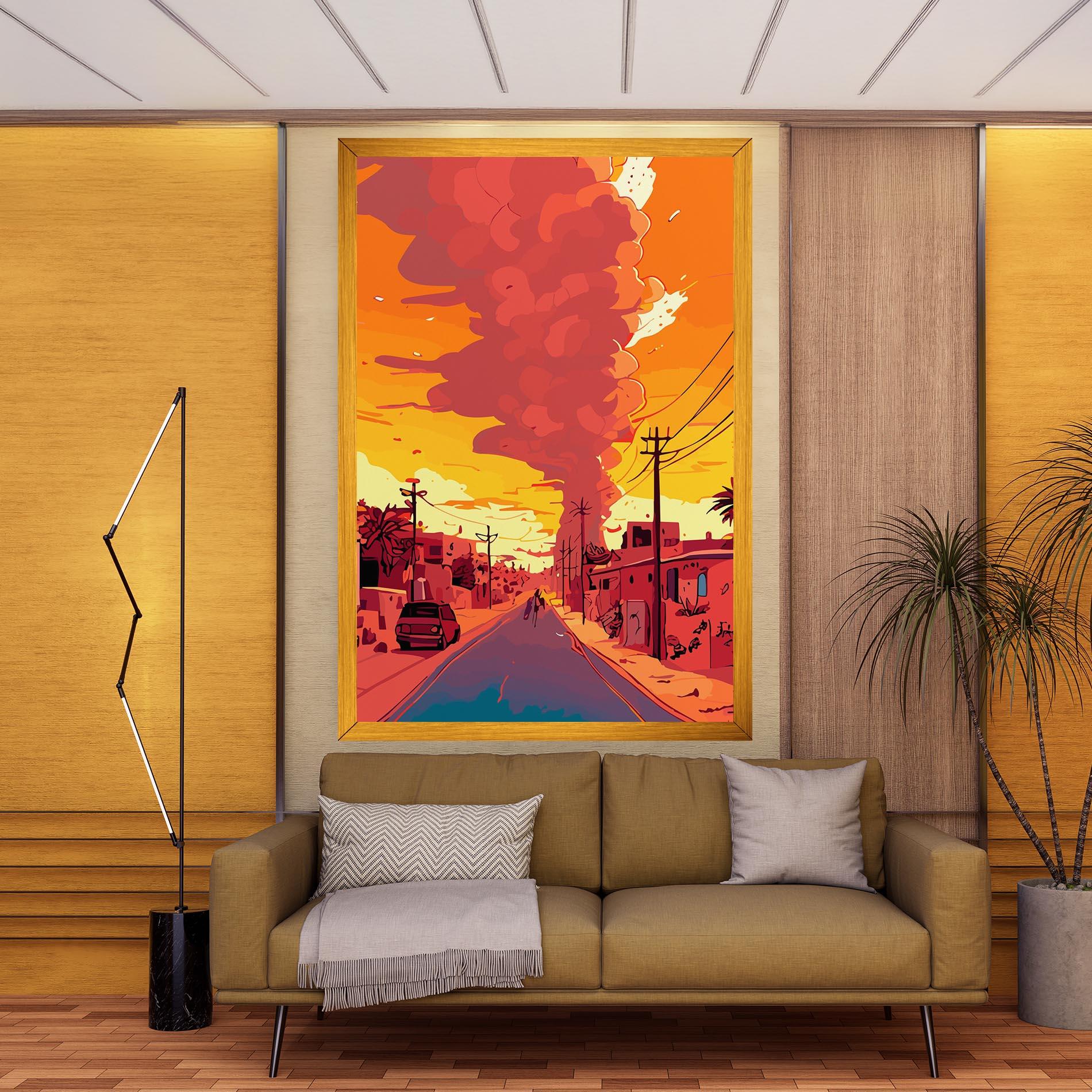 Картина на платно African Smoke mockup 9