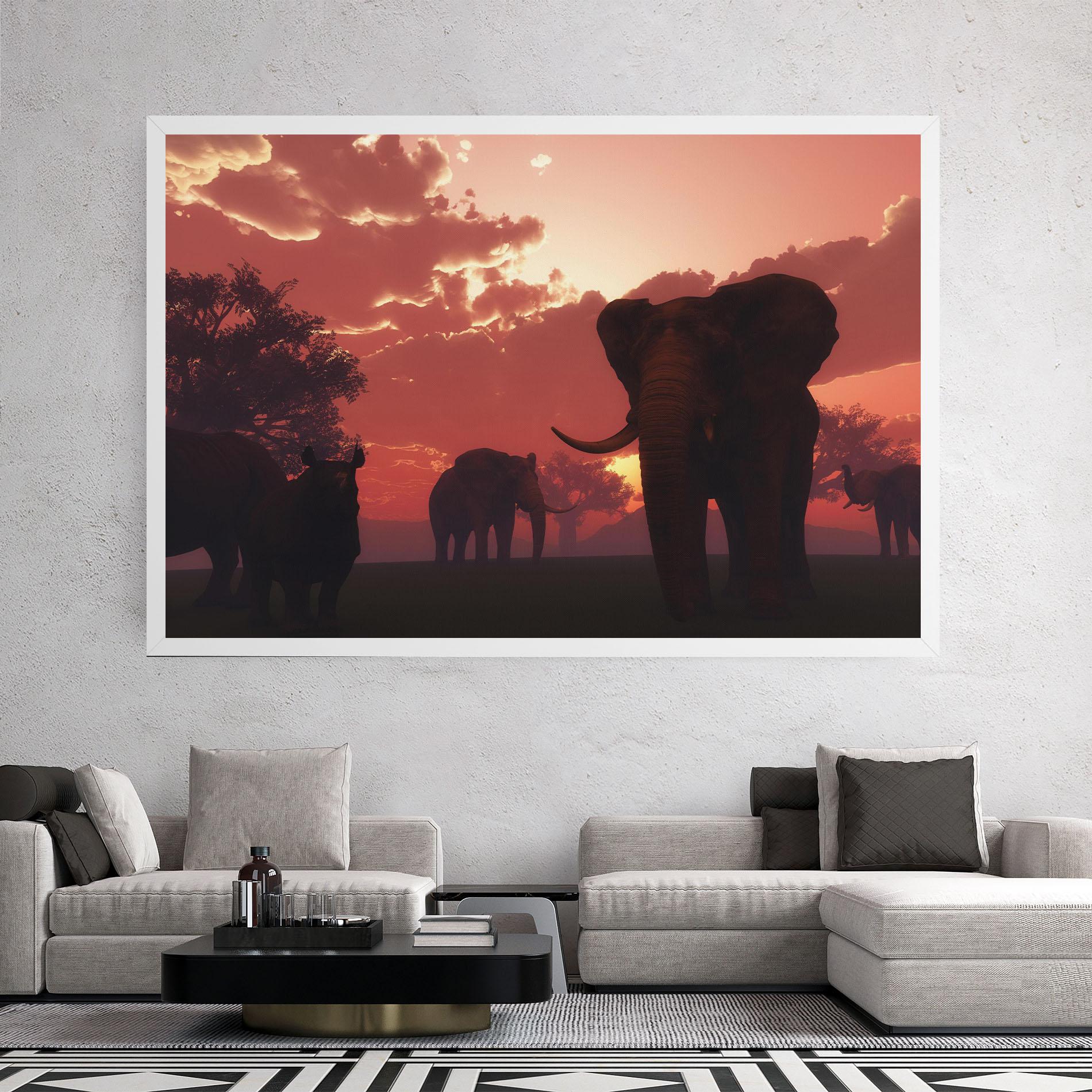 Картина на платно African Elephant View mockup 2