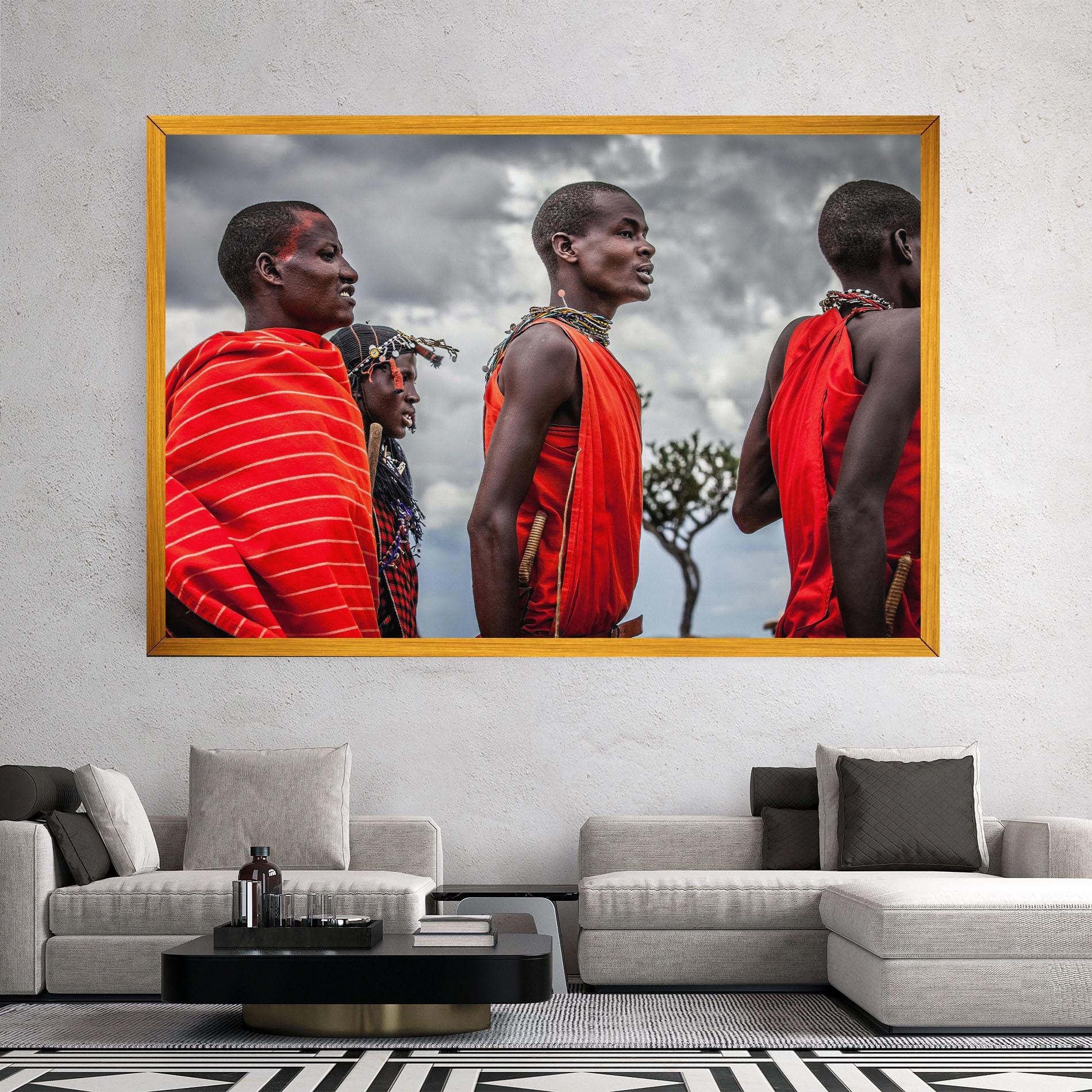 Картина на платно Red African Clothes mockup 2