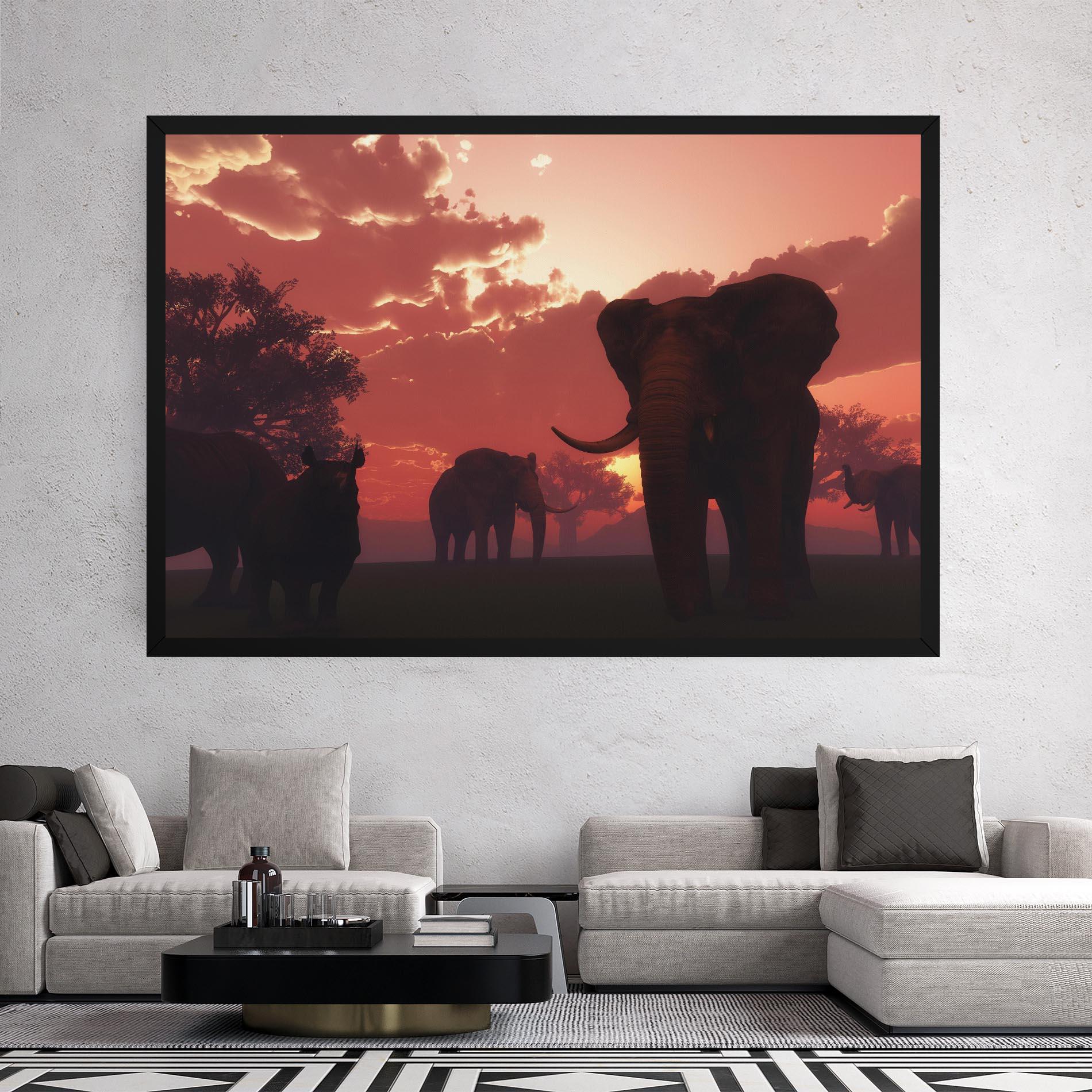 Картина на платно African Elephant View mockup 2