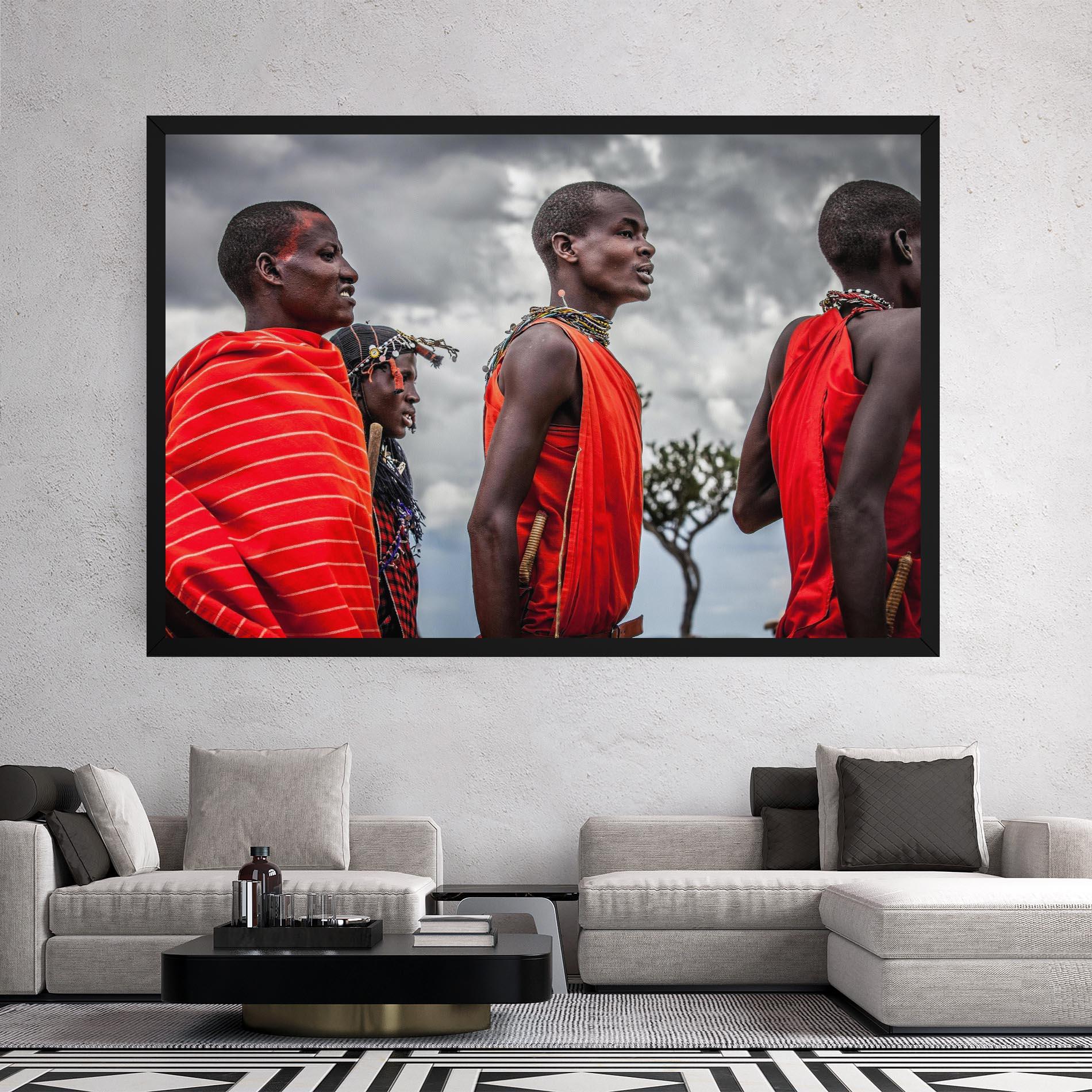 Картина на платно Red African Clothes mockup 2