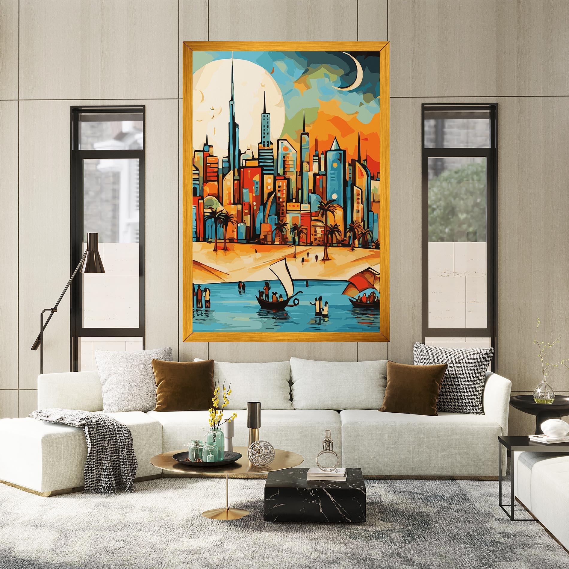 Картина на платно African Moon mockup 2