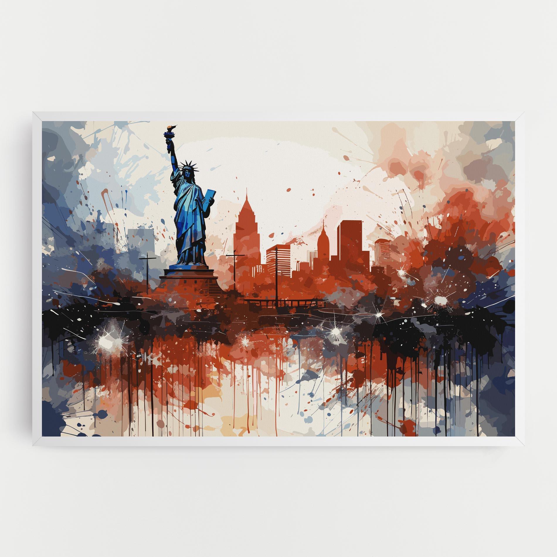 Картина на платно Red Blue Liberty Statue mockup 0